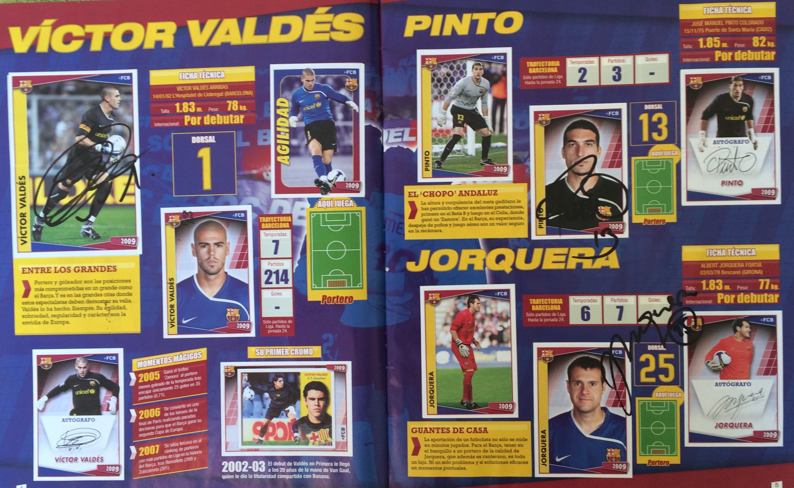 Temporada2008-2009 FCBarcelona àlbum de cromos signat pels jugadors