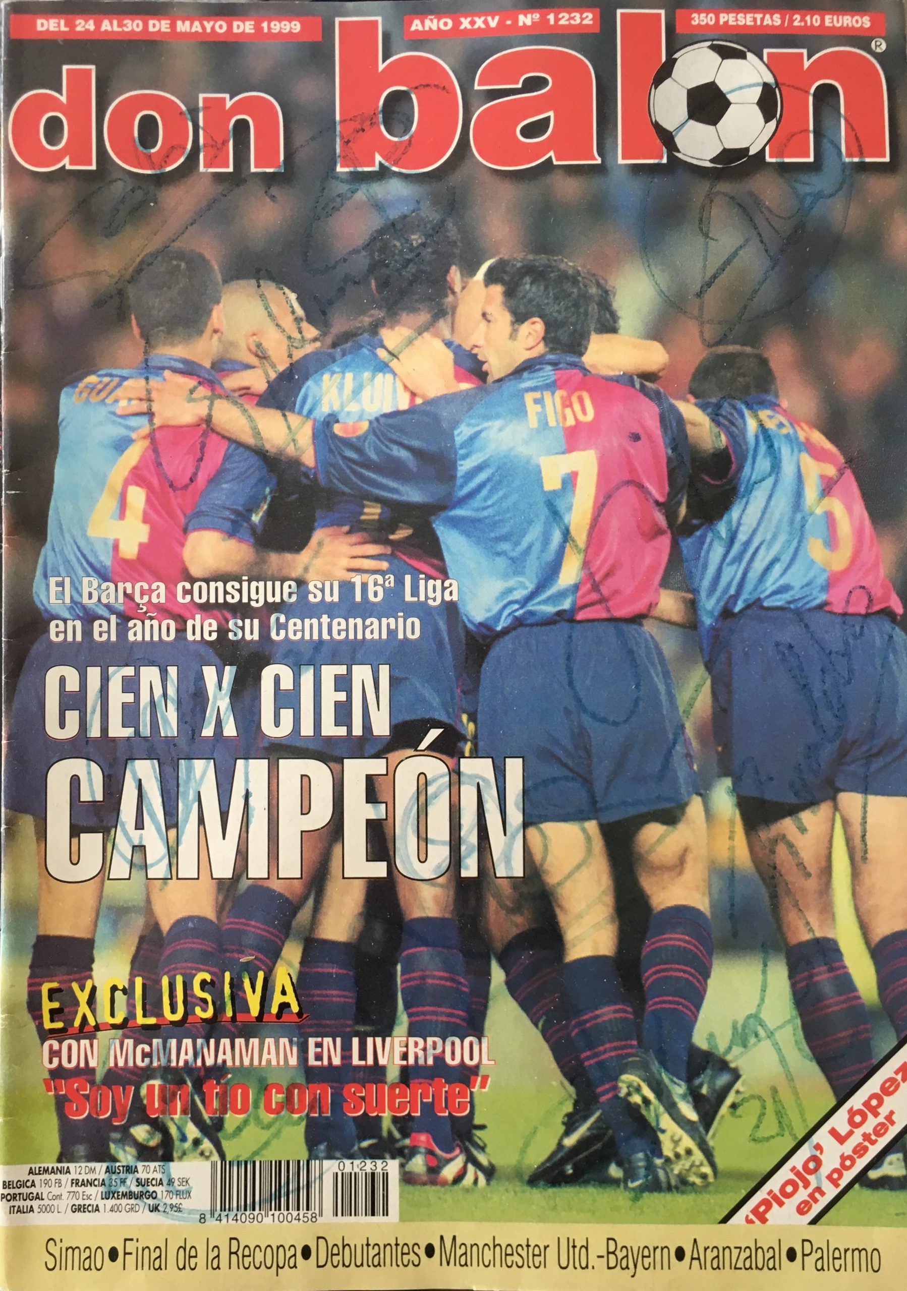 don balon 24.05.99 HAND SIGNED PLAYERS