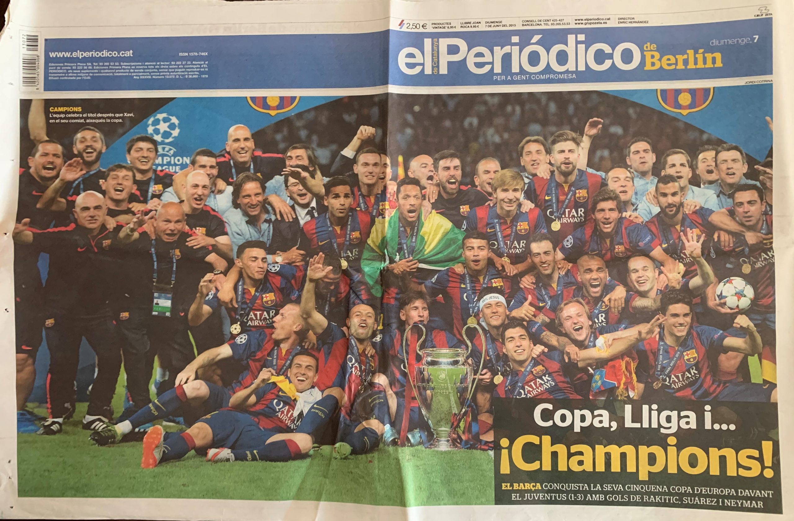 el Periódico (de Berlín) 7/07/2015 Copa, Lliga i Champions