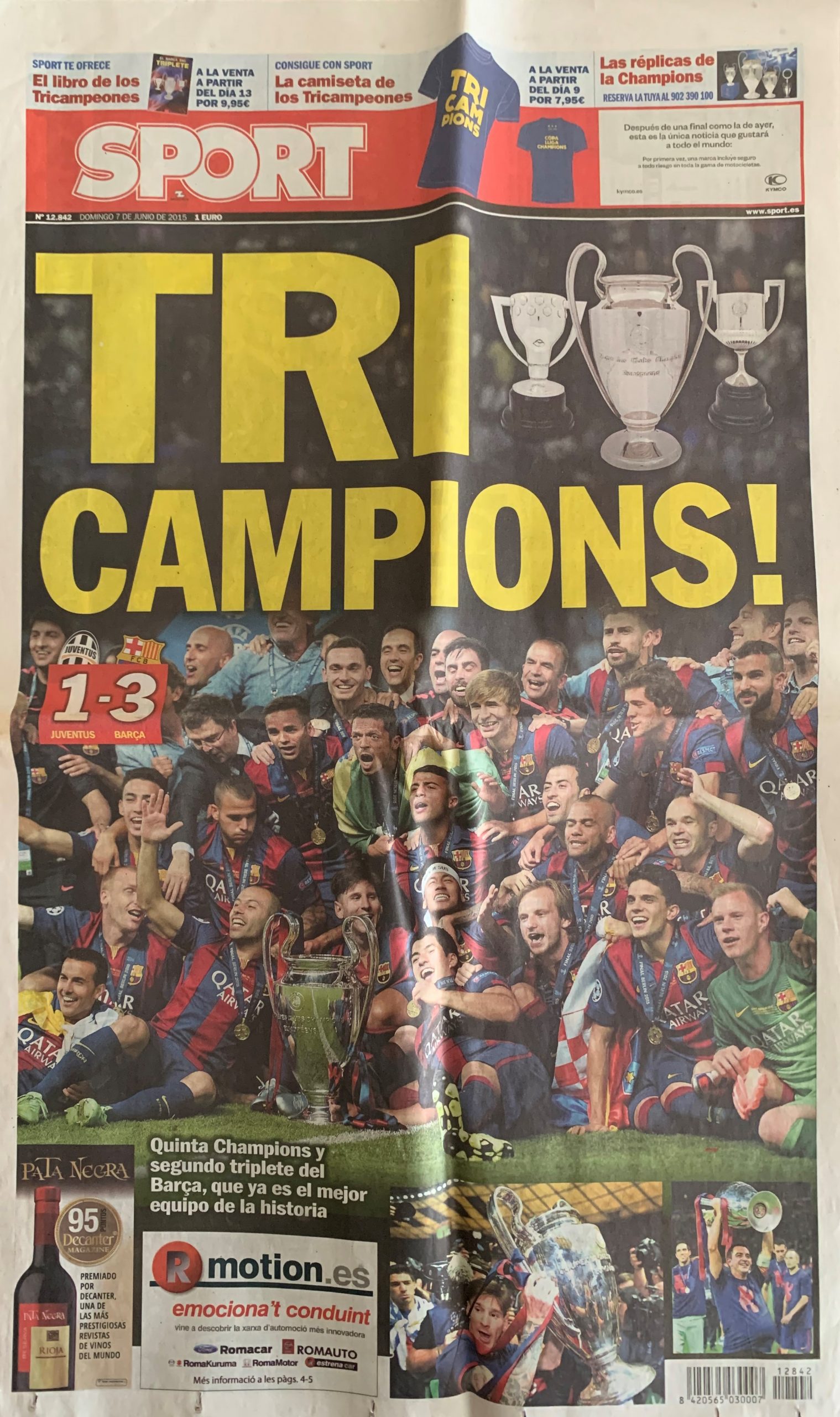 diari SPORT 07/07/2015 TRI CAMPIONS