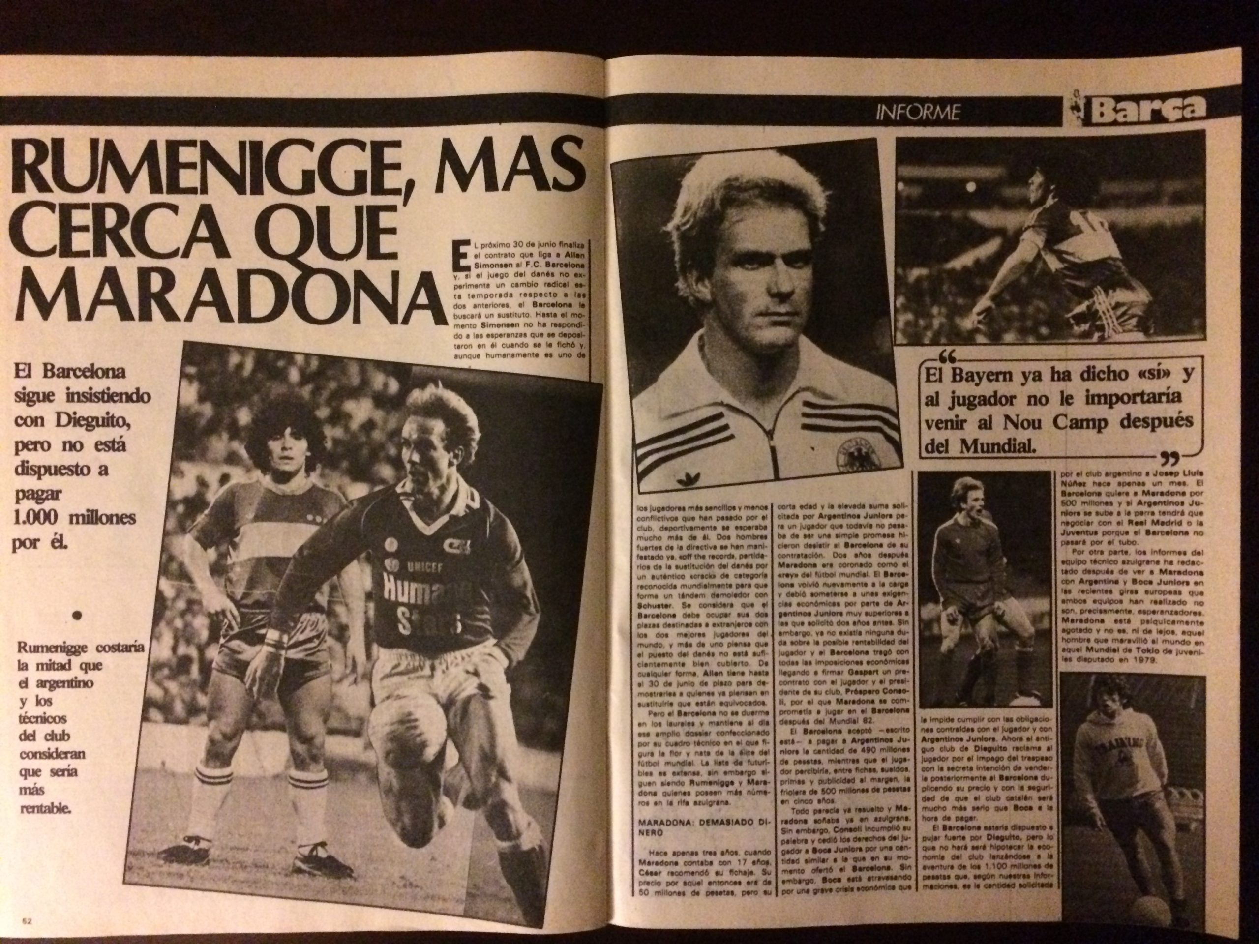 Revista Barça octubre 1981 firmado Quini