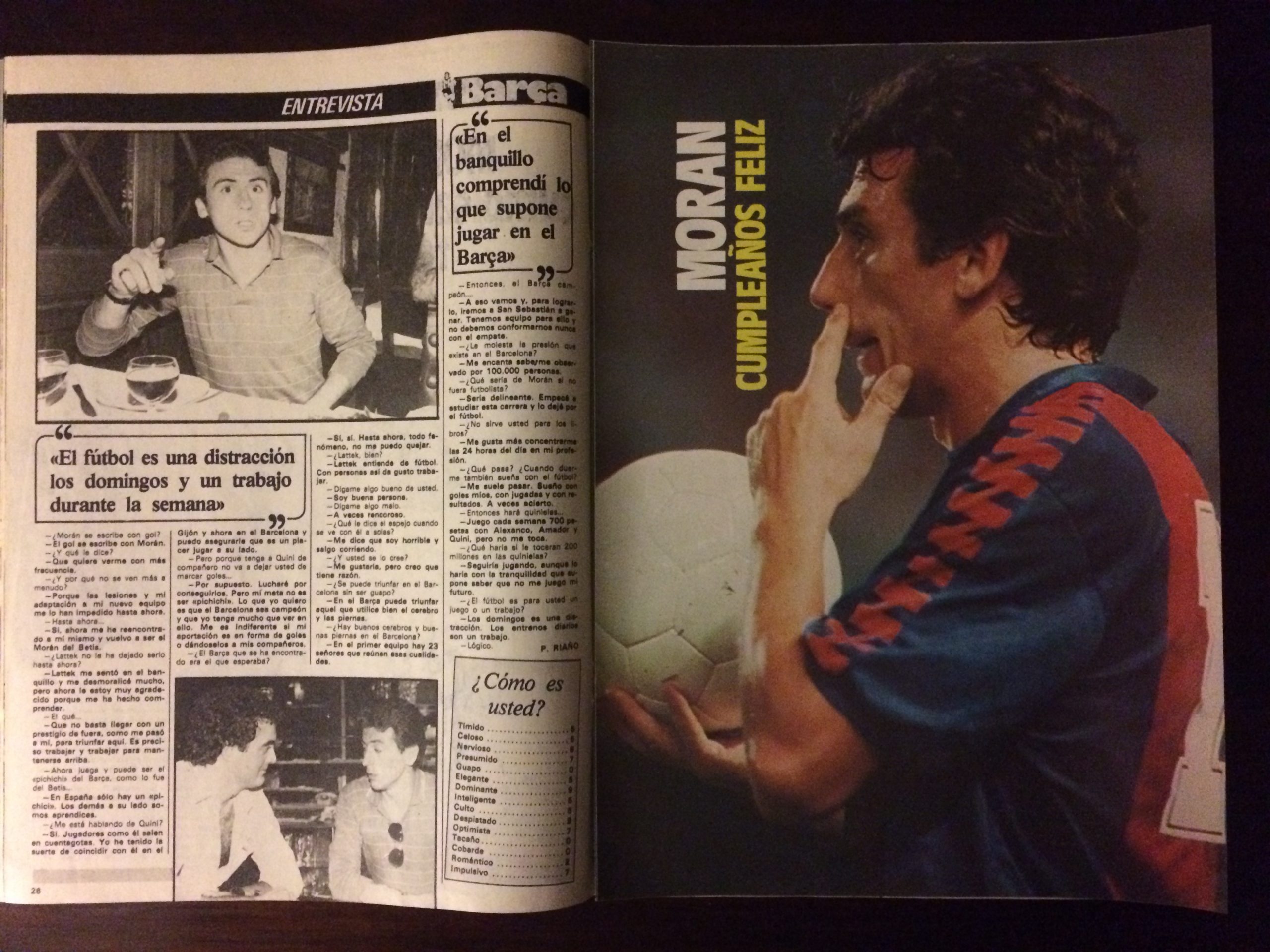 Revista Barça octubre 1981 firmado Quini