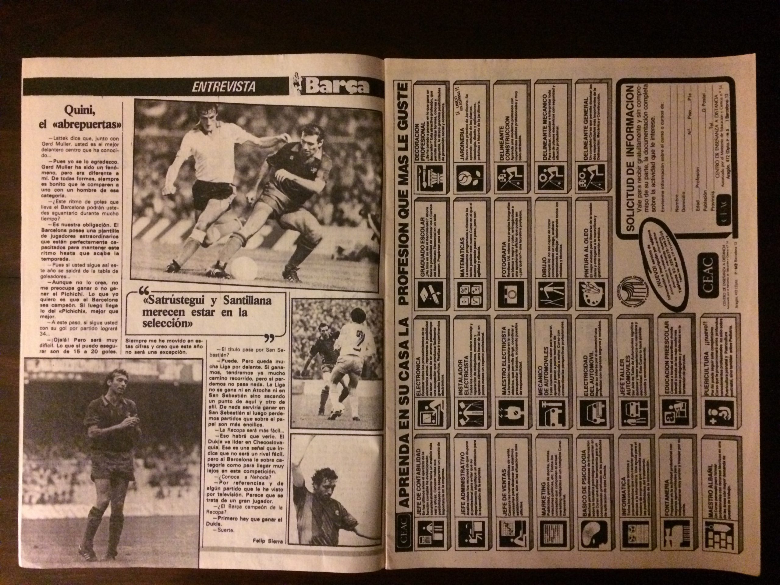 Revista Barça octubre 1981 firmado Maradona