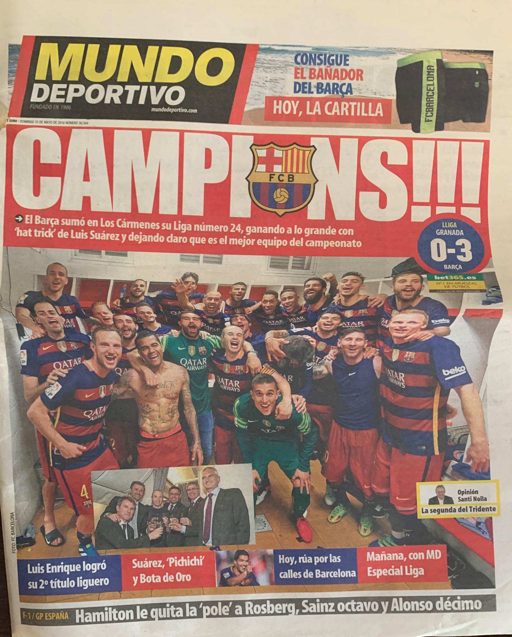 diari El Mundo Deportivo 15/05/2016 CAMPIONS