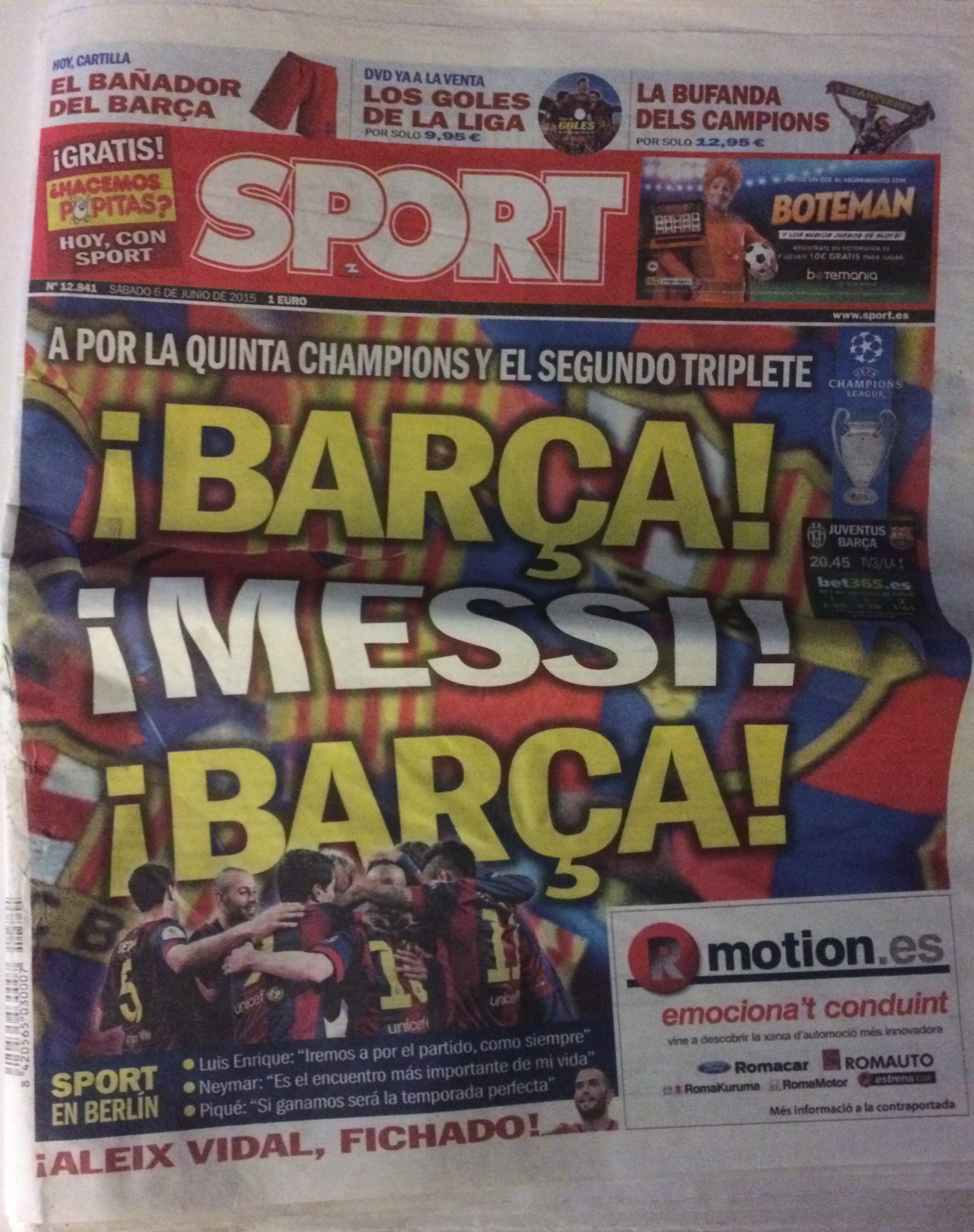Diari SPORT a por la quinta champions y el segundo triplete 6/06/2015
