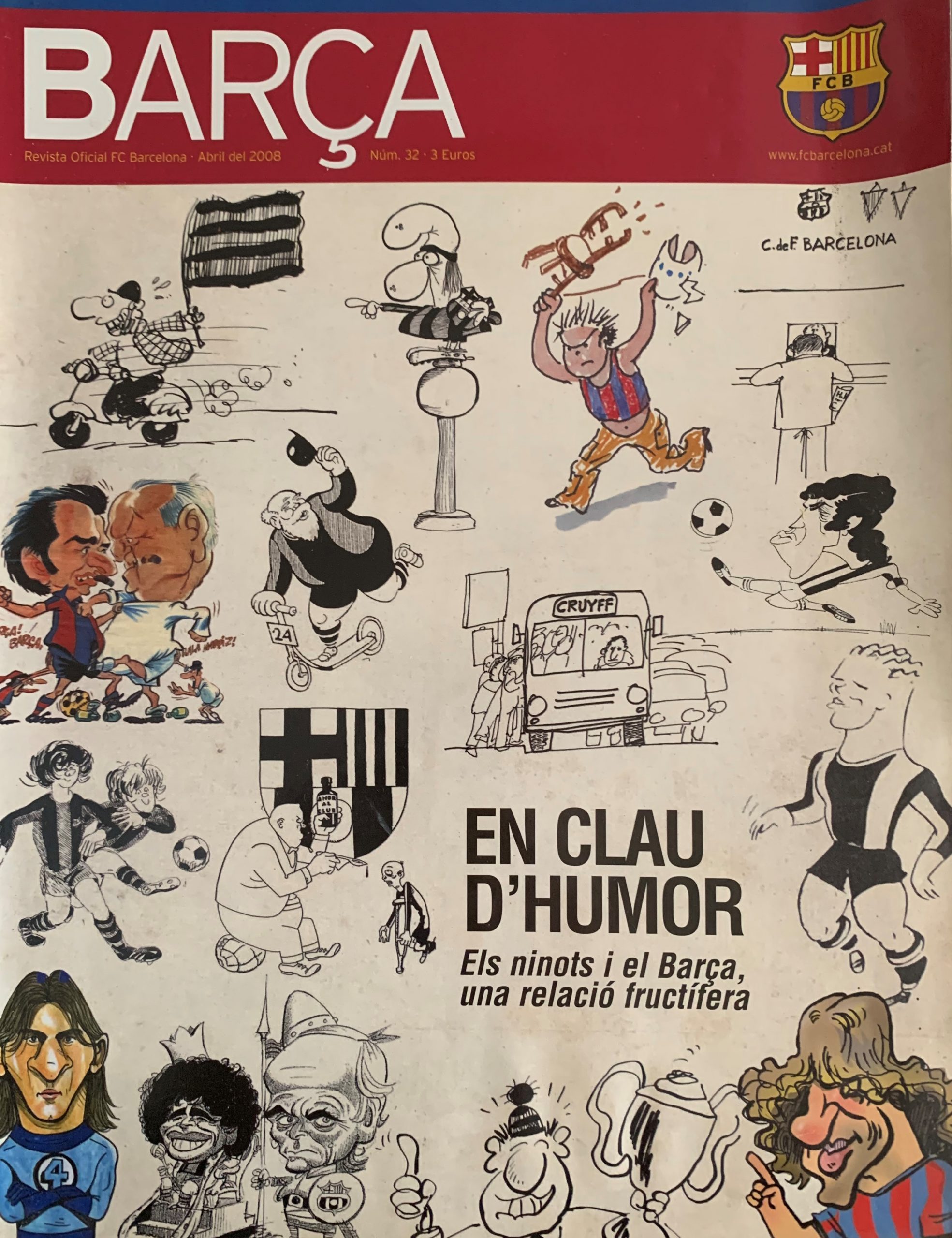 Revista BARÇA, abril 2008 En clau d'humor - Els ninots i el Barça una relació fructífera