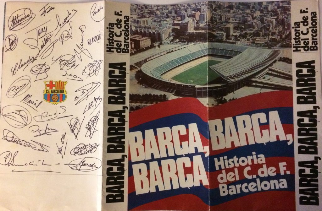 Folletó BARÇA BARÇA BARÇA Historia del C. de F. Barcelona 1899-1970 Hand signed players