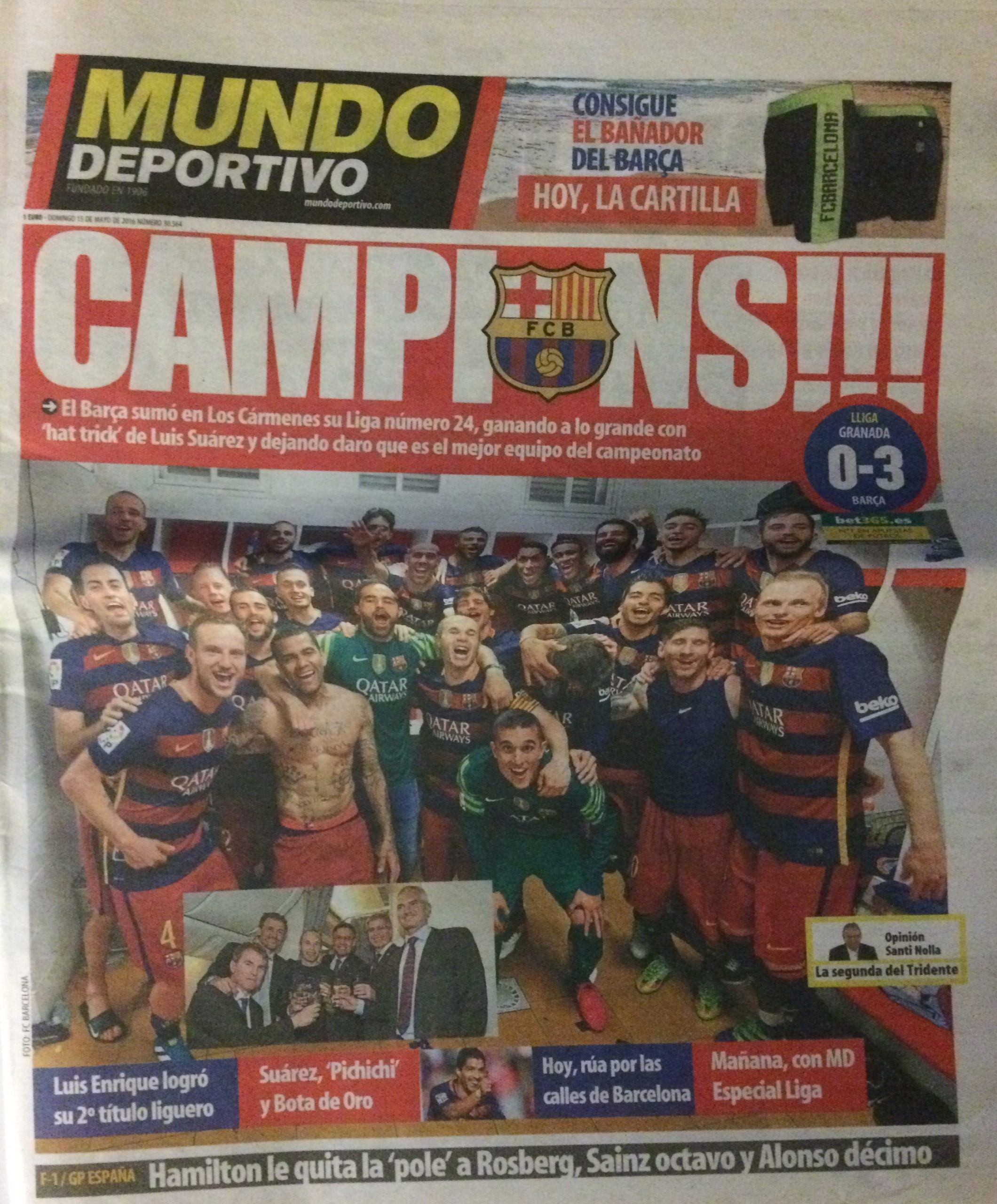 Diari El Mundo Deportivo CAMPIONS 15/05/2016