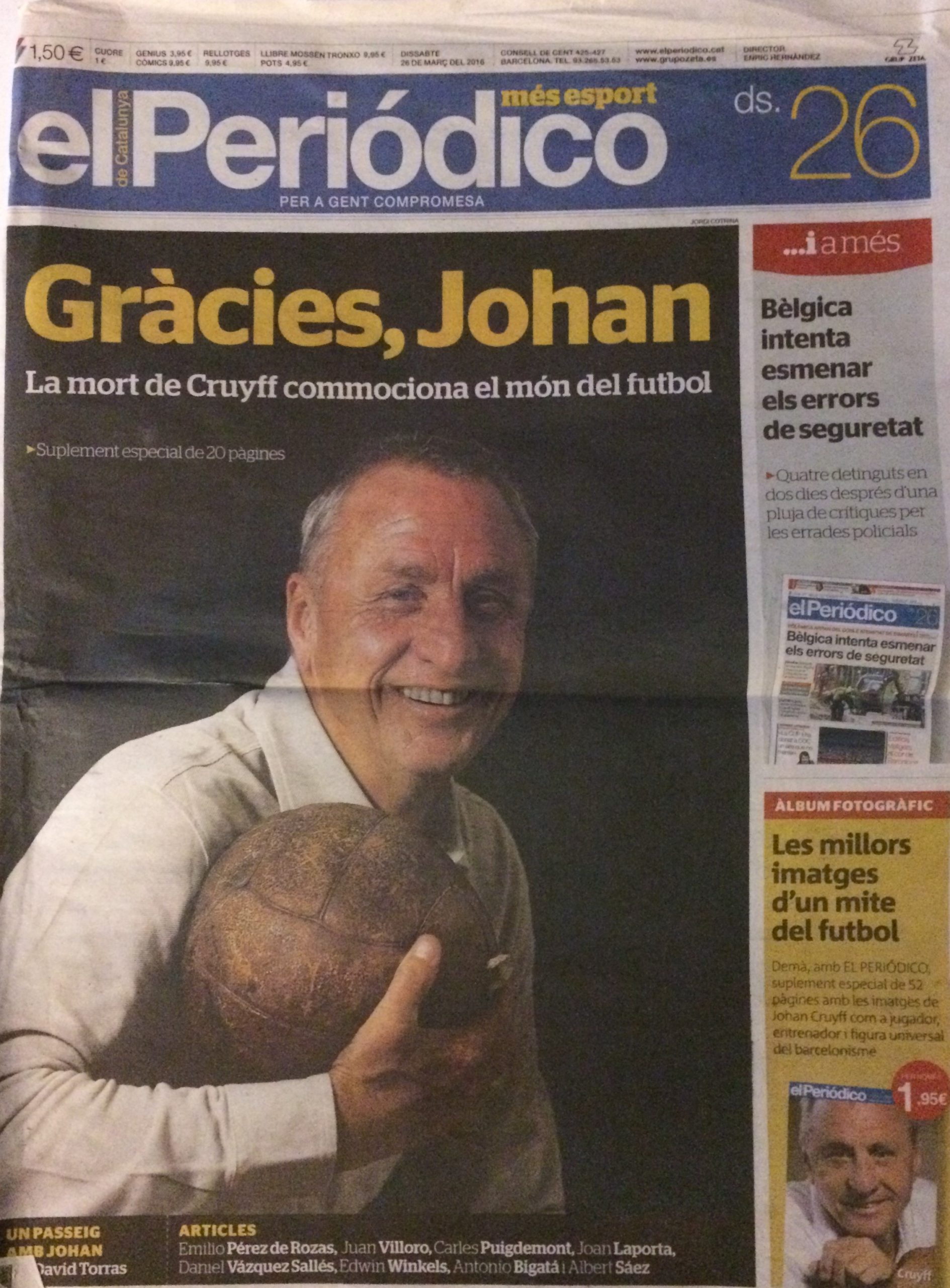 MEMORIAL JOHAN CRUYFF 26.03.16 El Periódico