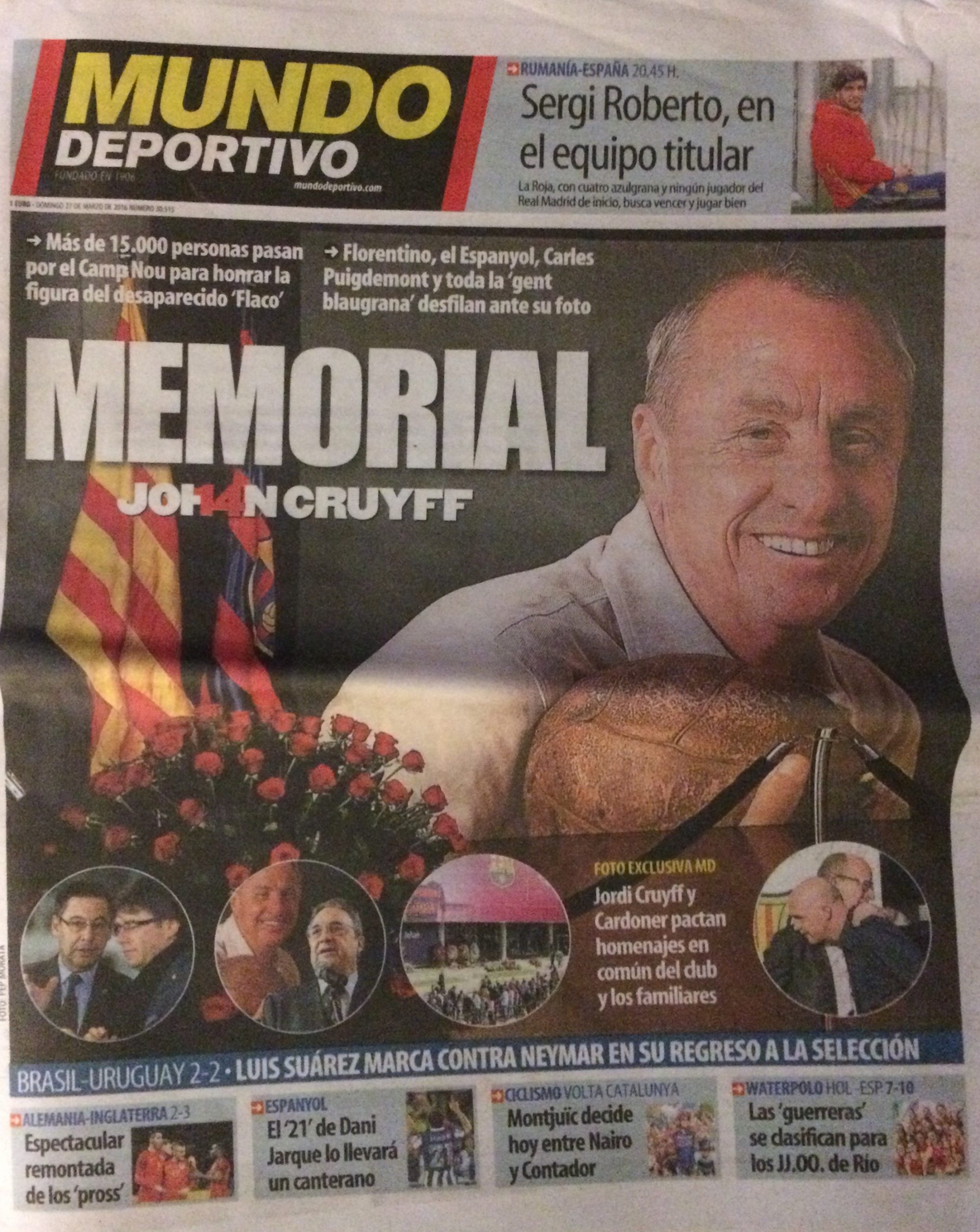 MEMORIAL JOHAN CRUYFF 27.03.16 El Mundo Deportivo