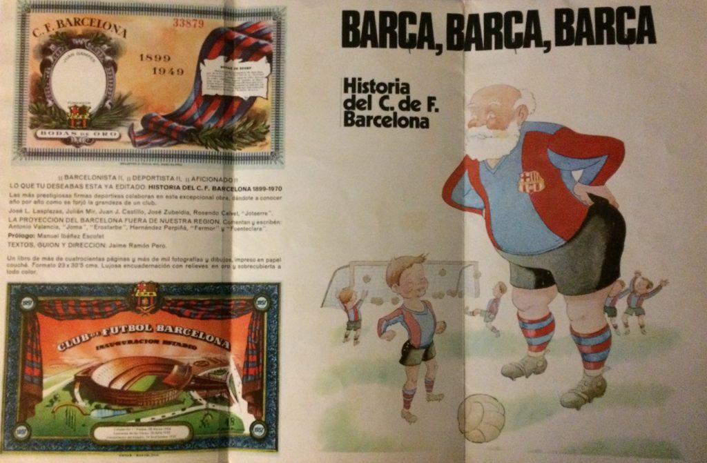Folletó BARÇA BARÇA BARÇA Historia del C. de F. Barcelona 1899-1970 Hand signed players