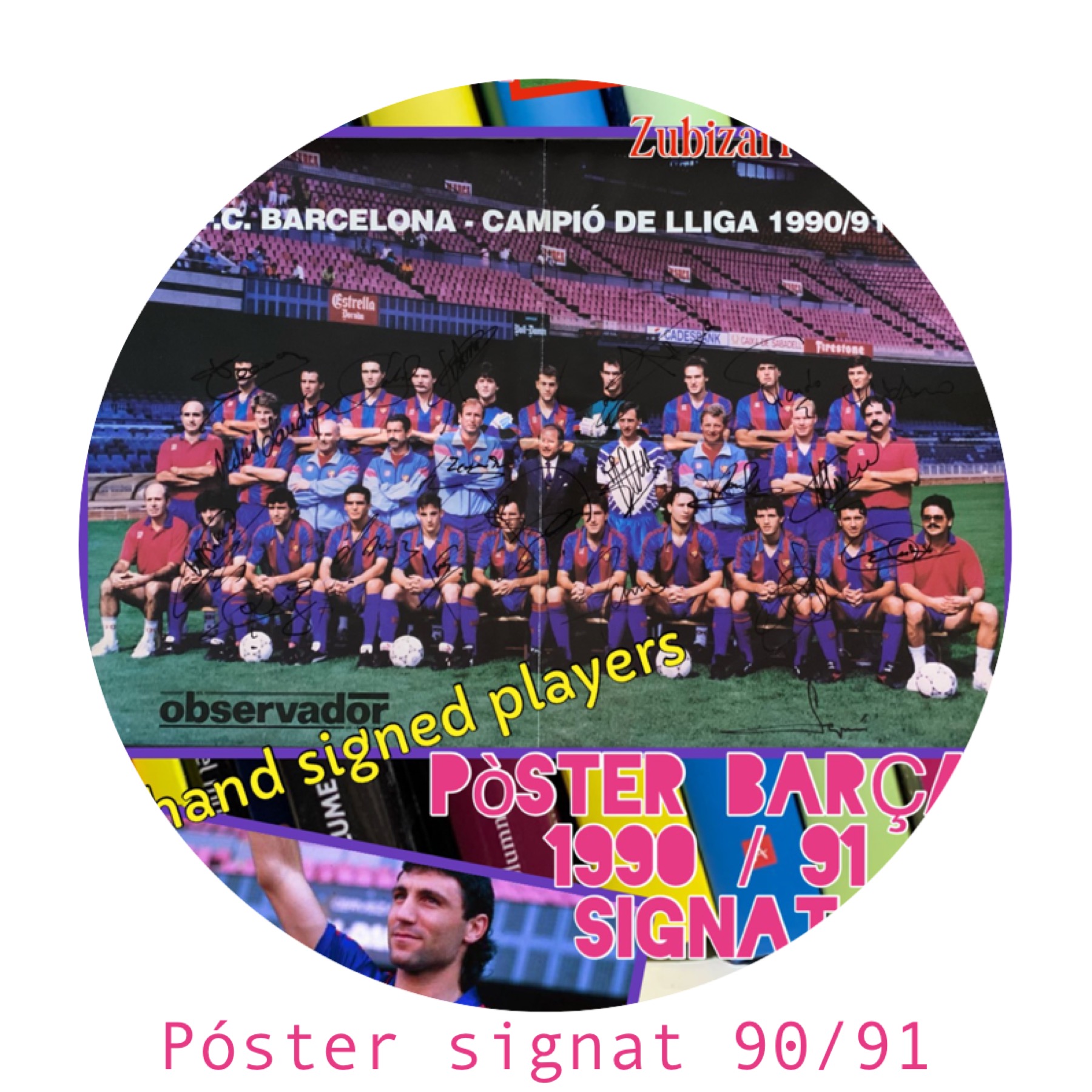 Pòster Barça 1990/91 signat pels jugadors
