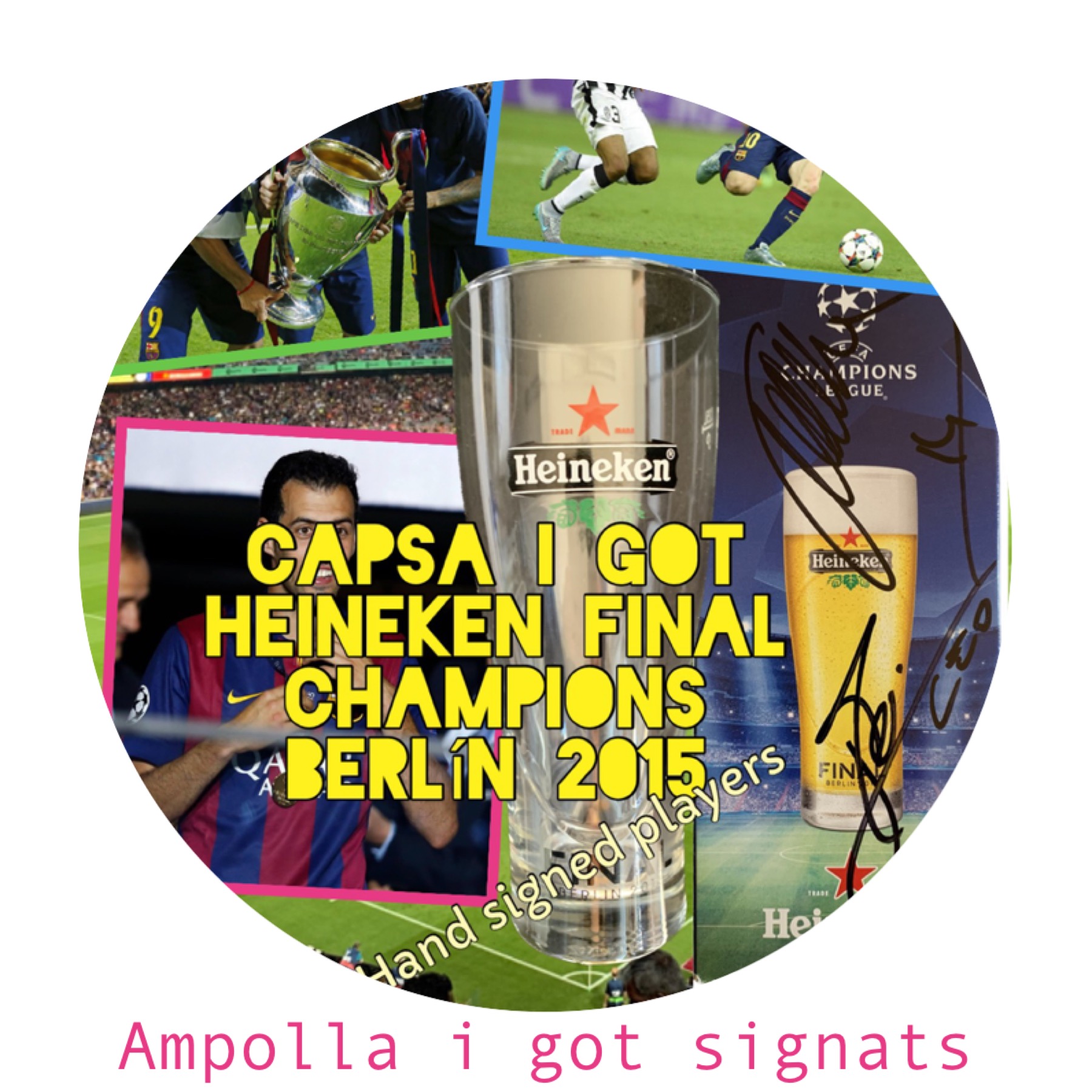 Capsa i got final Champions Berlin 2015 BARÇA hand signed players