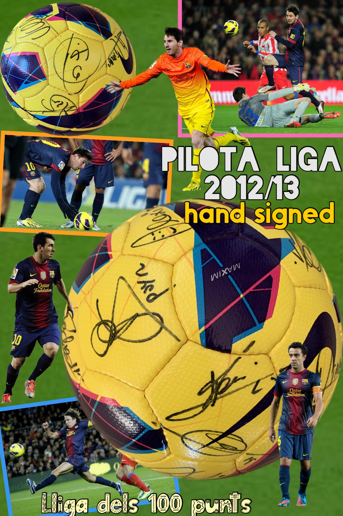 Pilota Liga 2012/13 nike hand signed players Lliga de Tito Lliga dels 100 punts
