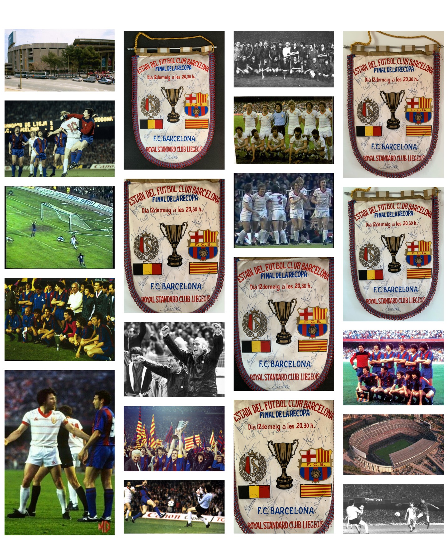 Banderí final Recopa 1982 hand signed players