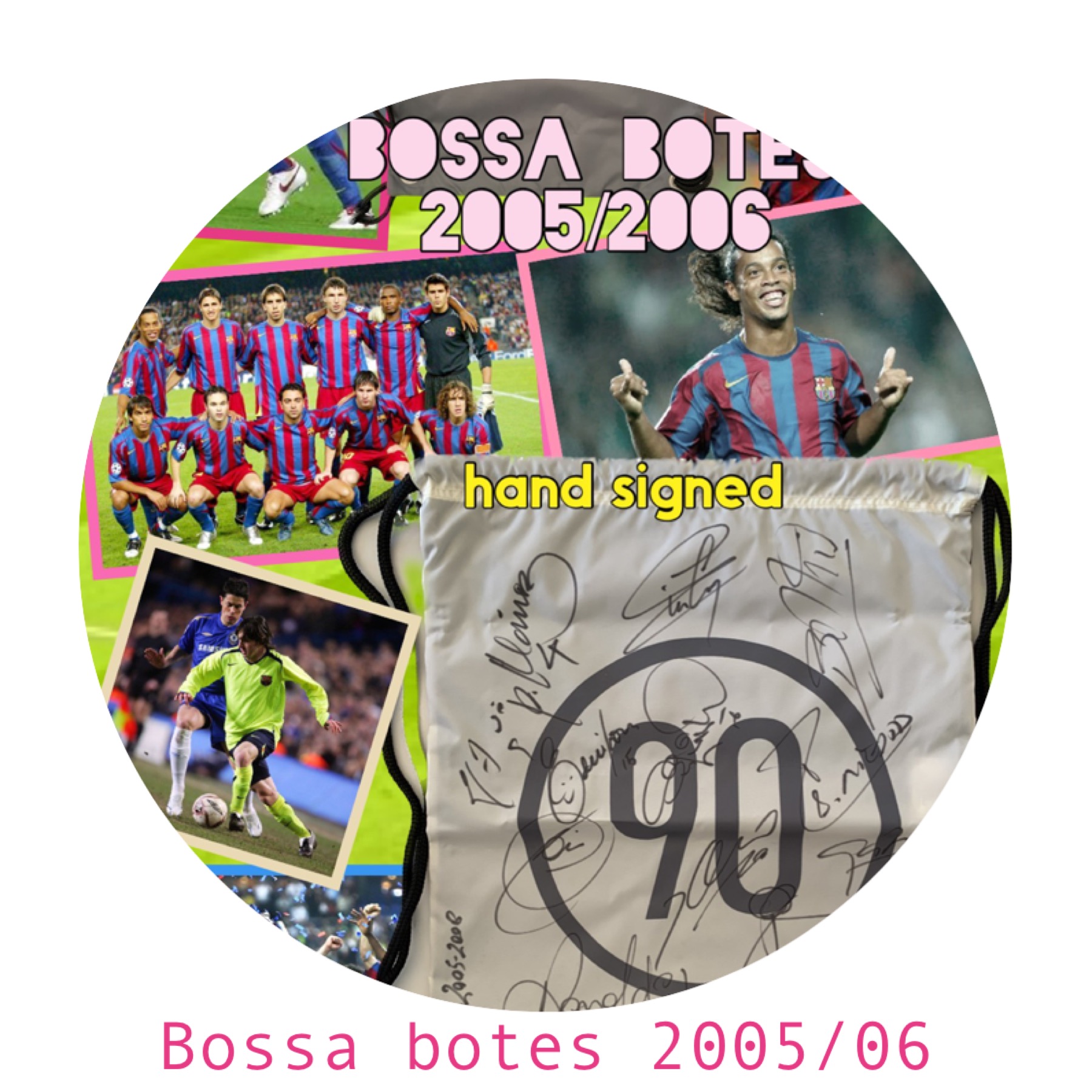 Composició circular de la bossa Nike Total 90 signada del Barça