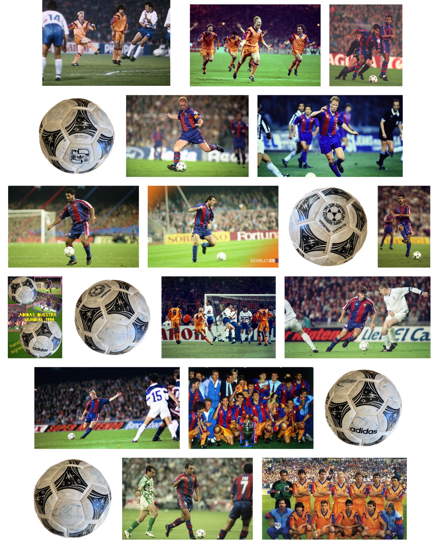 Pilota match worn Adidas Questra Mundial 1994 signed players
