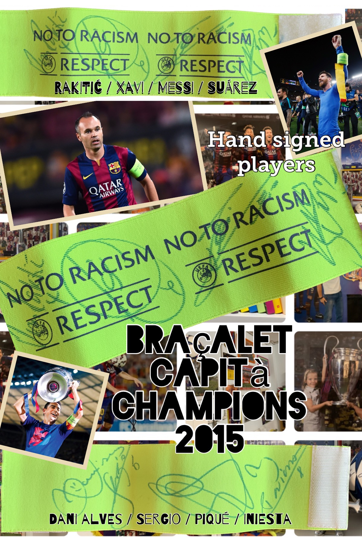 Braçalet capità BARÇA Champions hand signed players