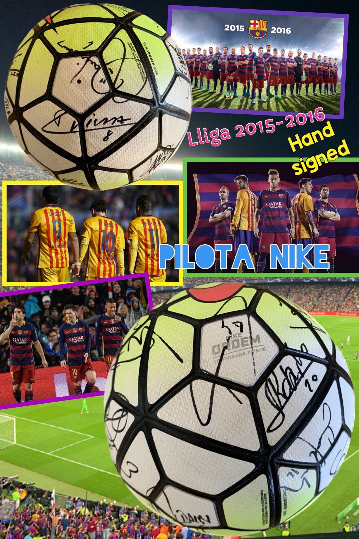 Pilota liga nike 2015 / 2016 signada jugadors Barça