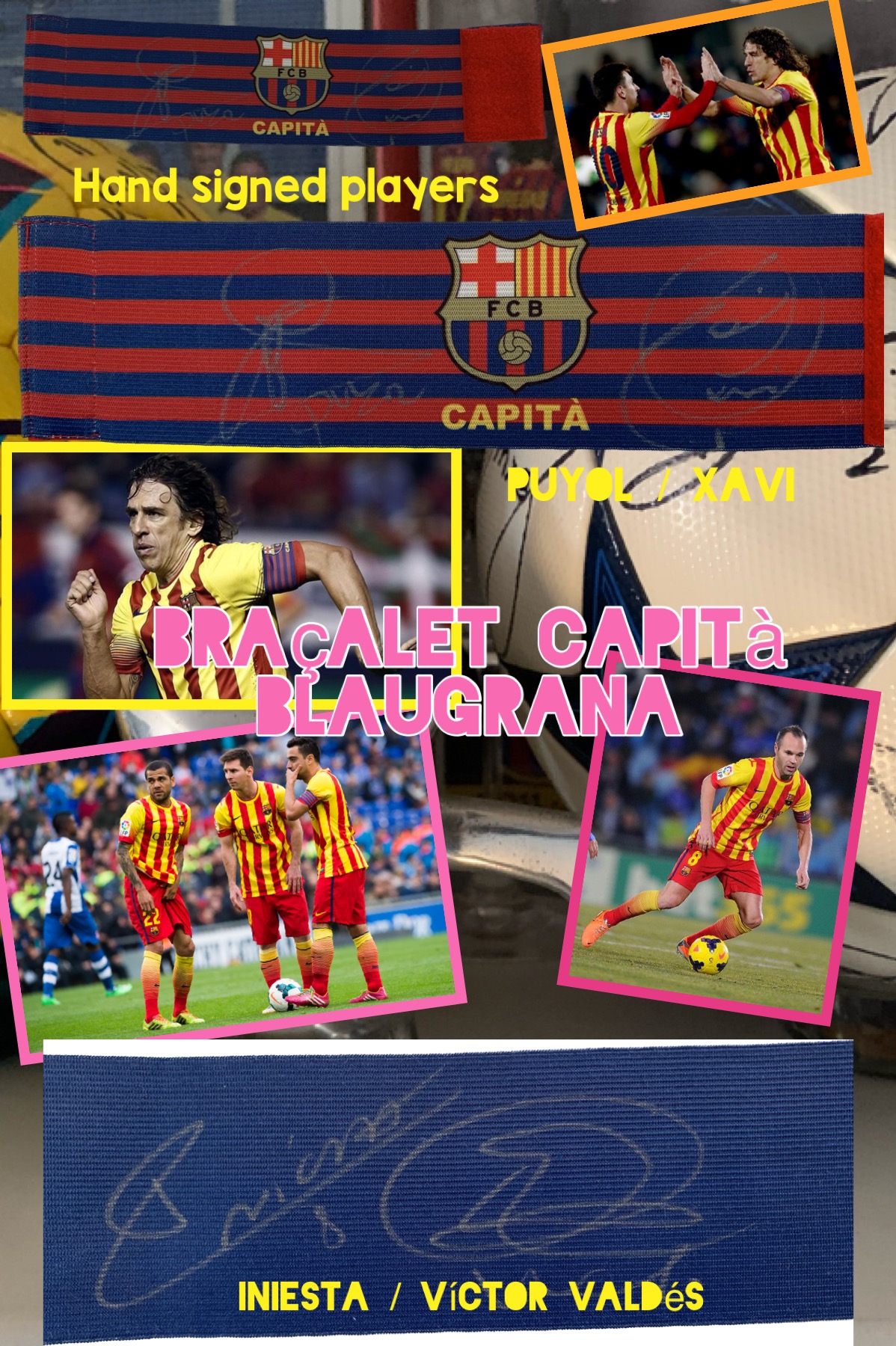 Braçalet capità BARÇA blaugrana hand signed players Braçalet capità BARÇA blaugrana hand signed players