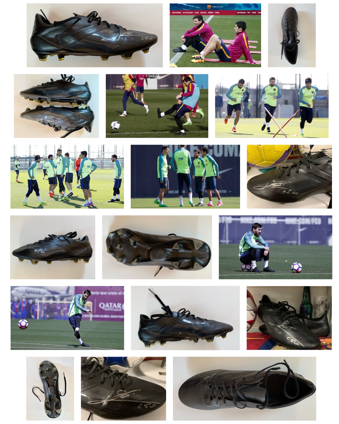 Botes signades Leo Messi Barça training test 2016
