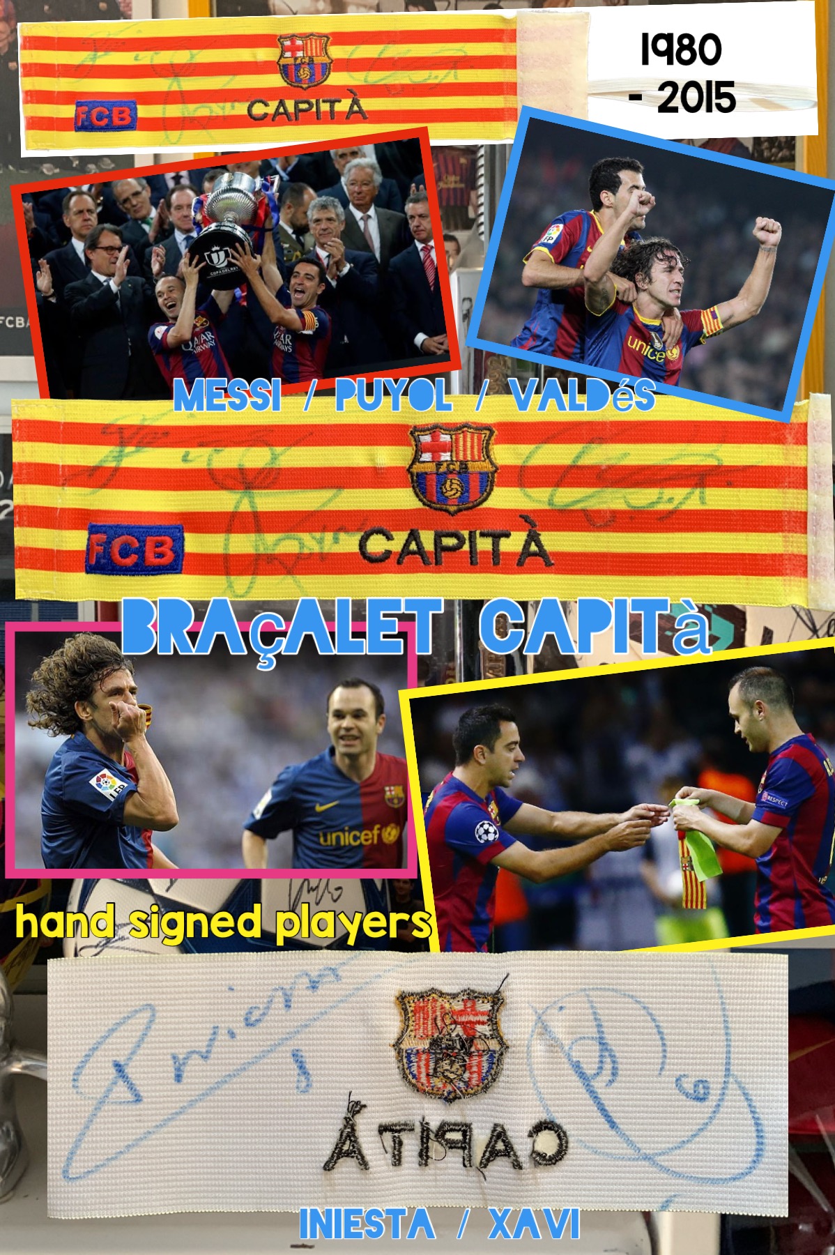 Braçalet capità BARÇA senyera hand signed players