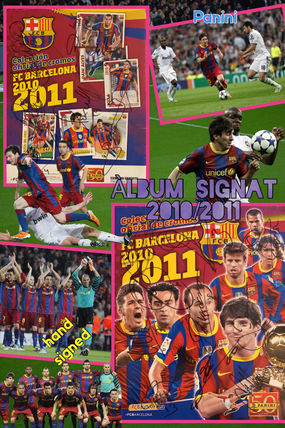 Col·lecció cromos Panini FCBARCELONA 2010-2011 signat pels jugadors
