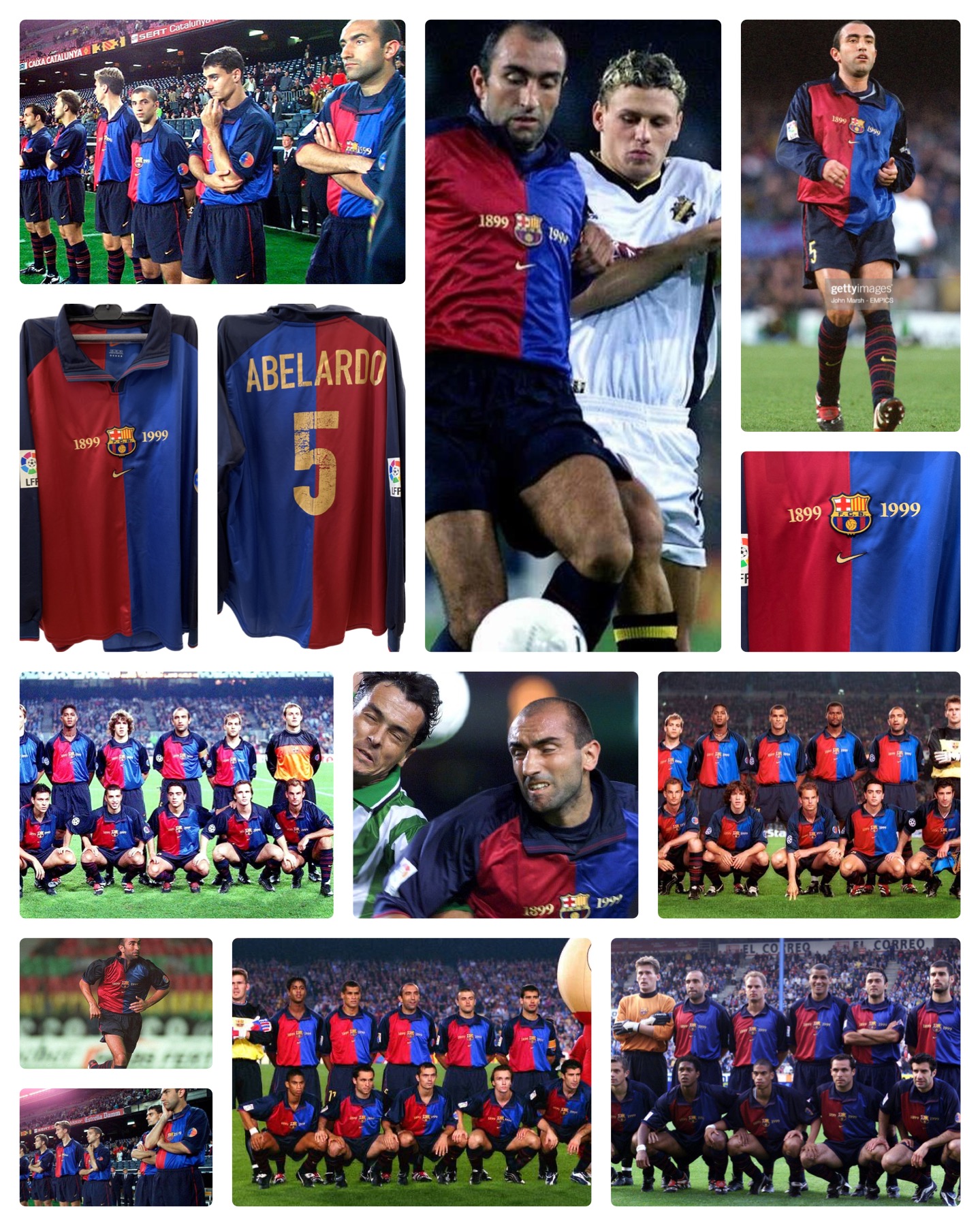 Samarreta NIKE centenari del Barça de partit de Abelardo 1999