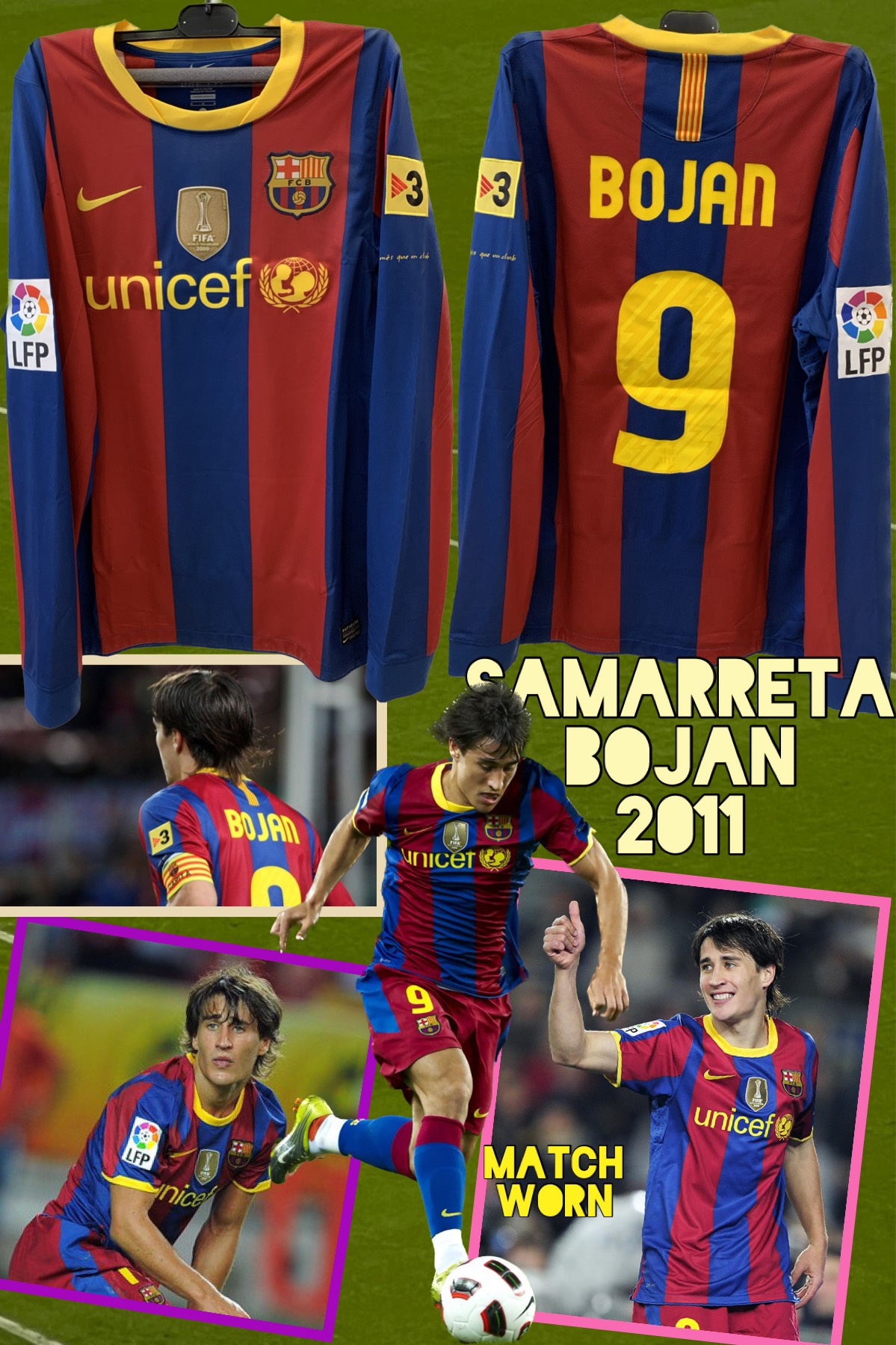 Samarreta NIKE del Barça amb el 9 de Bojan de parit 2011 