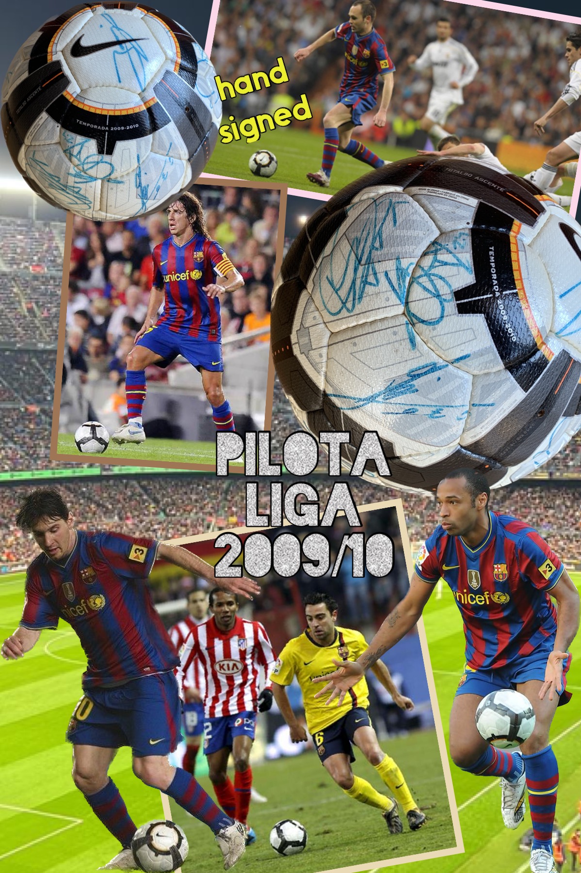 Pilota Nike Liga 2009-10 signada pels jugadors del Barça