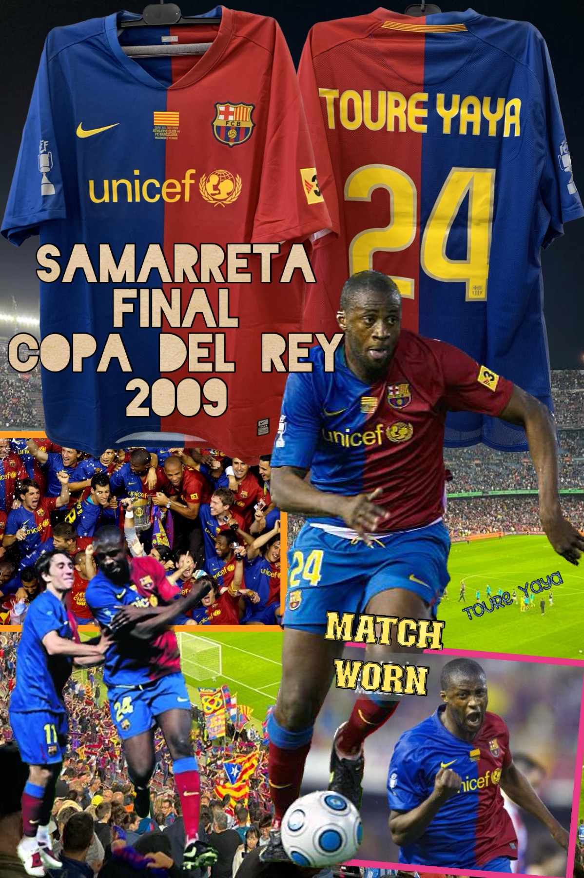 Samarreta NIKE del Barça de partit de Toure Yaya Final Copa del Rey 2009