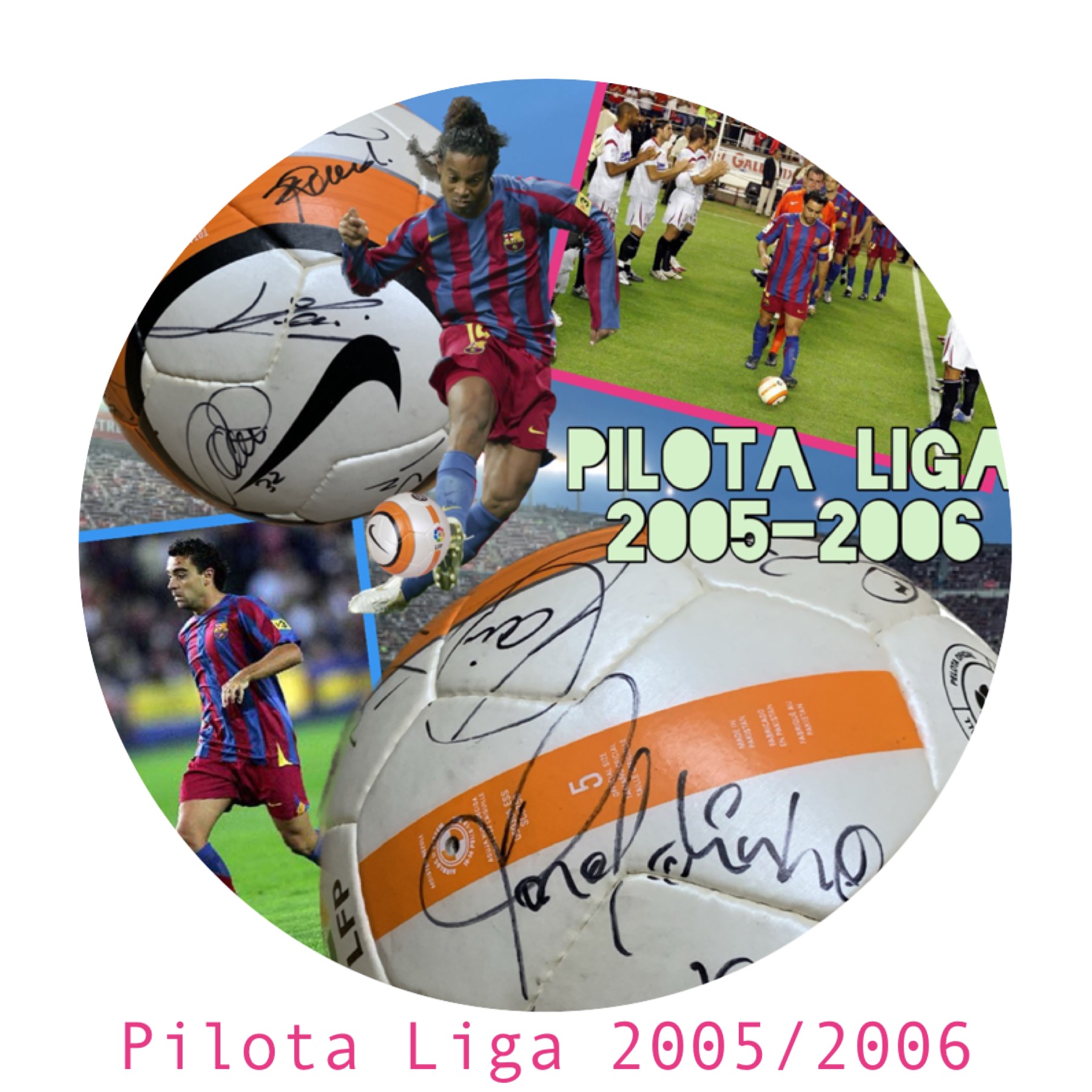 Pilota Liga 2005/06 signada pels jugadors del Barça