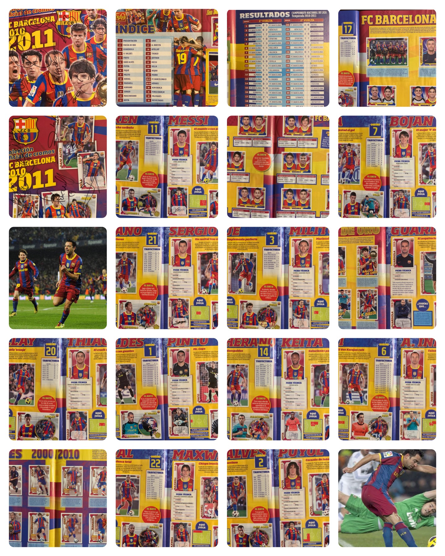 Col·lecció cromos Panini FCBARCELONA 2010-2011 signat pels jugadors