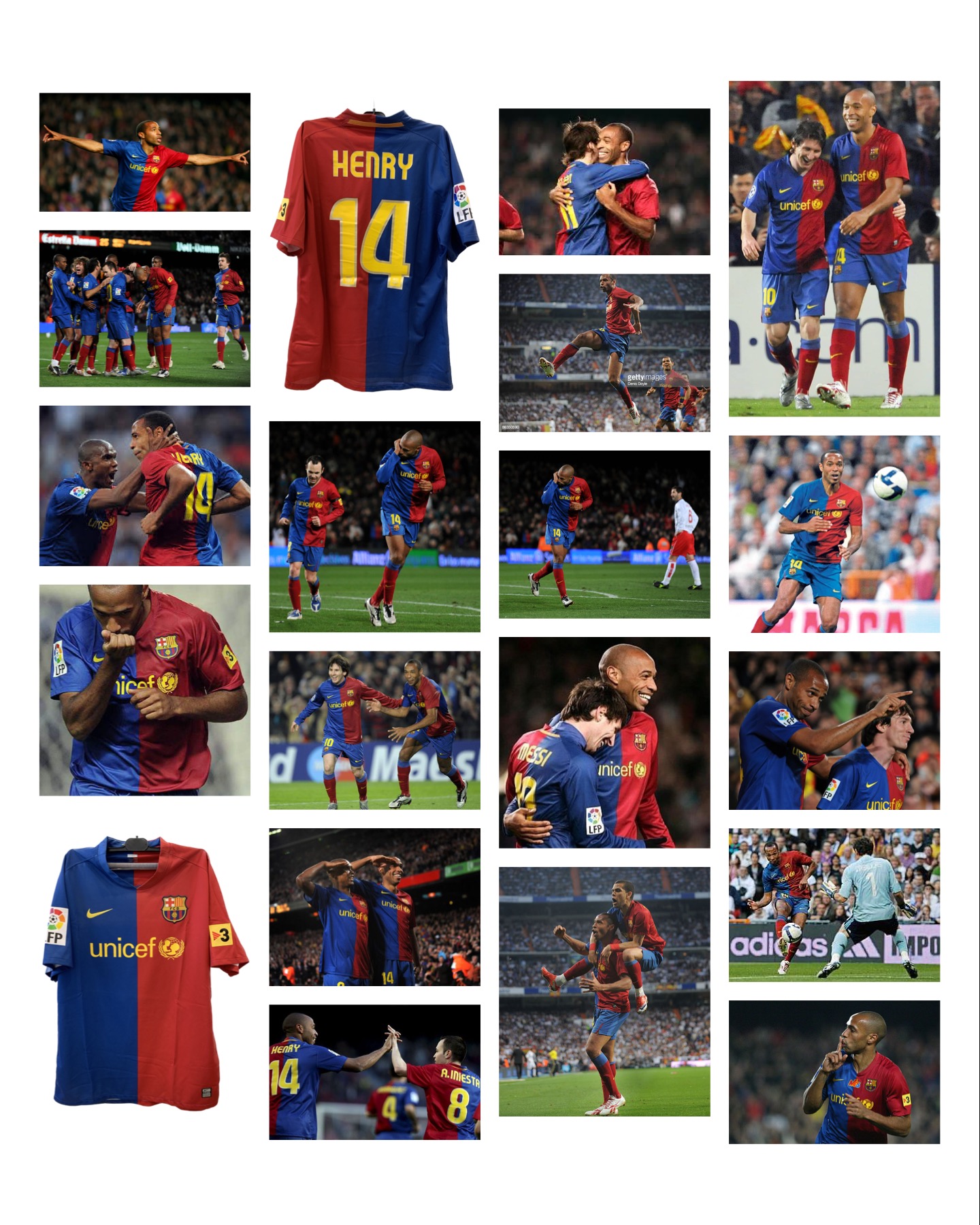 Samarreta NIKE del Barça amb el 14 Titi Henry de partit 2009