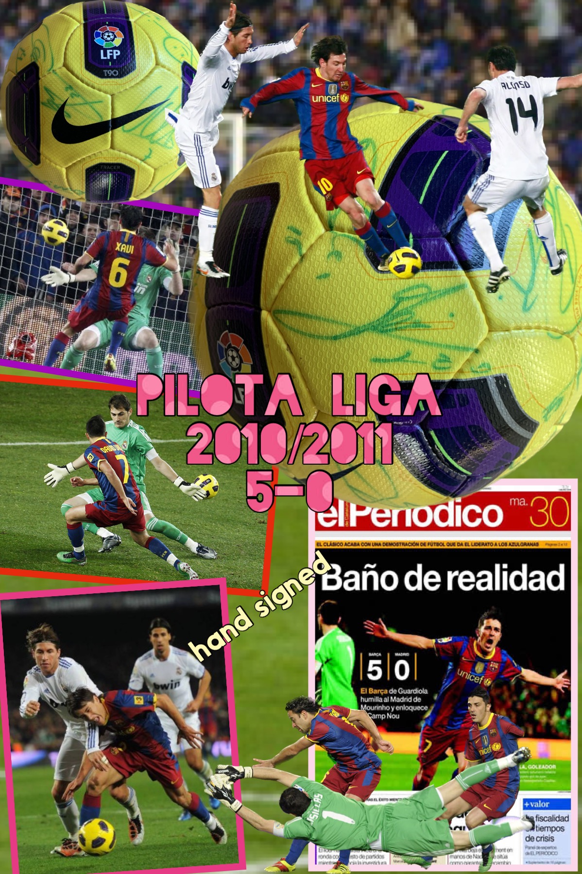Pilota nike Liga 2010/11 signada pels jugadors del Barça