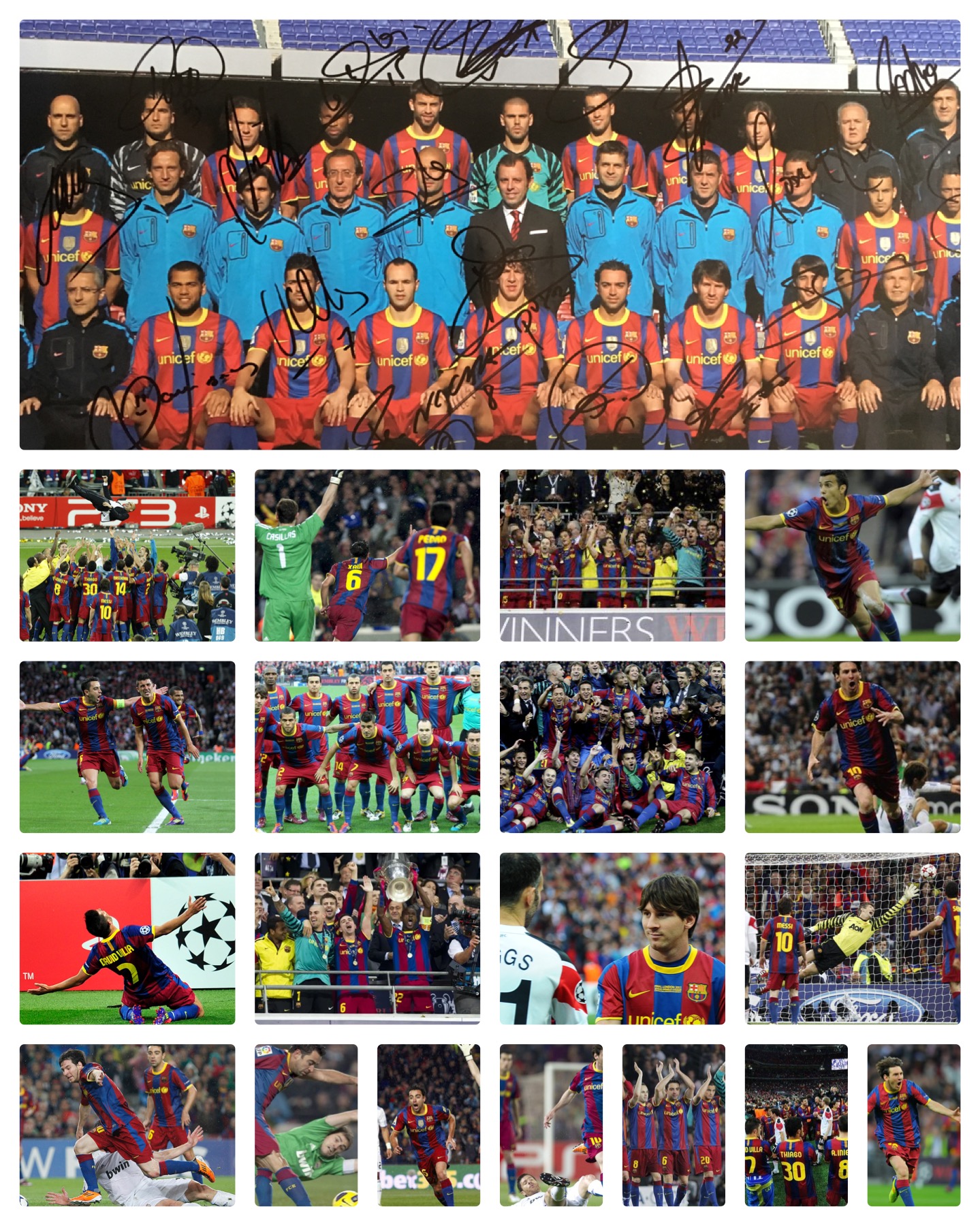 Pòster FCBarcelona 2010/11 signat pels jugadors del Barça