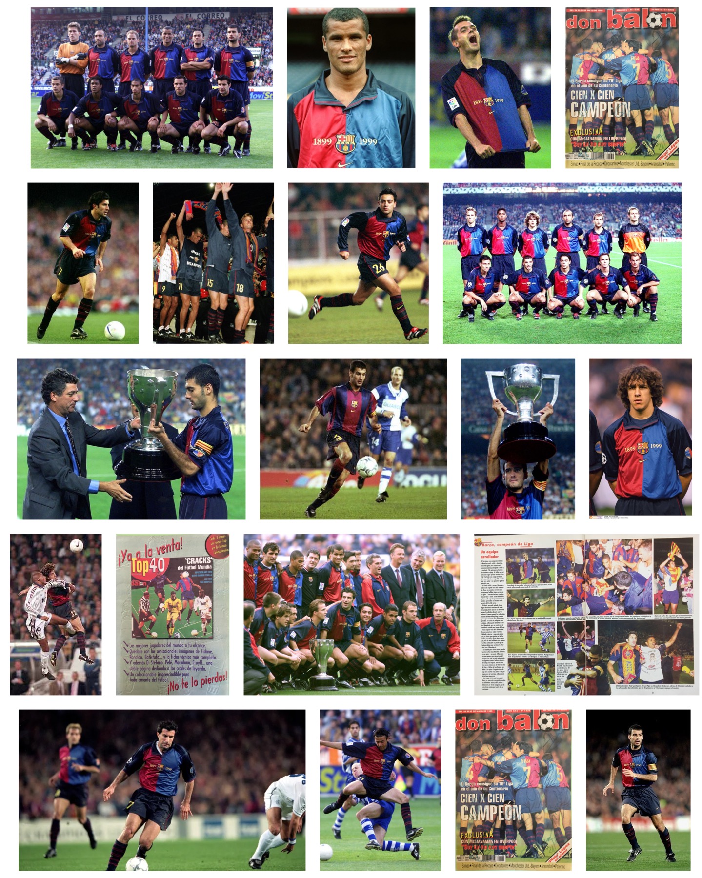 don balon 1999 cien x cien CAMPEÓN - signat pels jugadors del Barça