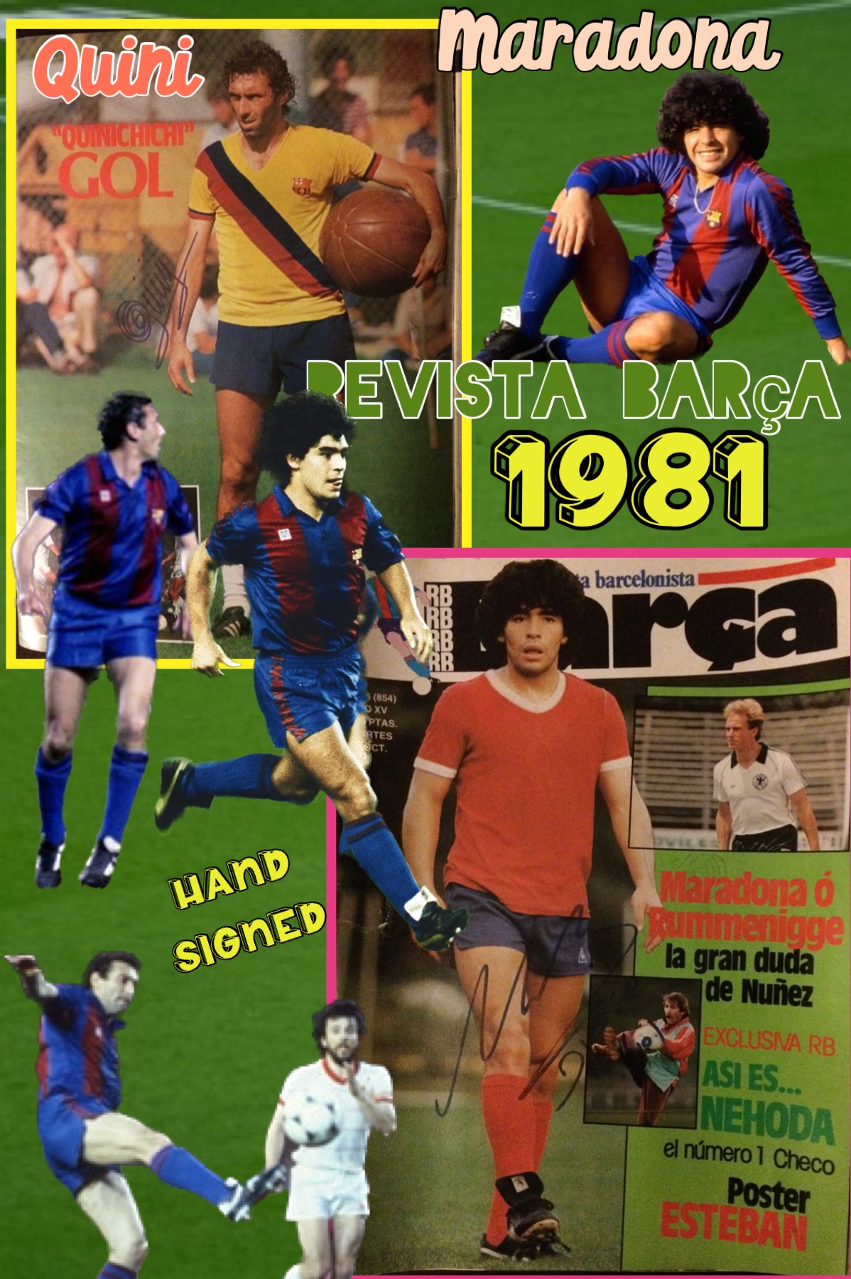 Revista Barça signada per Maradona i Quini 1.981