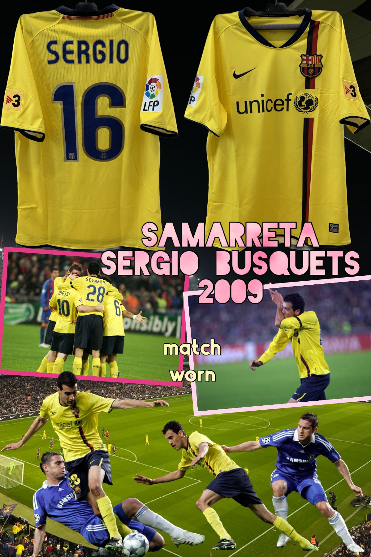 Samarreta NIKE del Barça away 2009 Sergio Liga 2.009