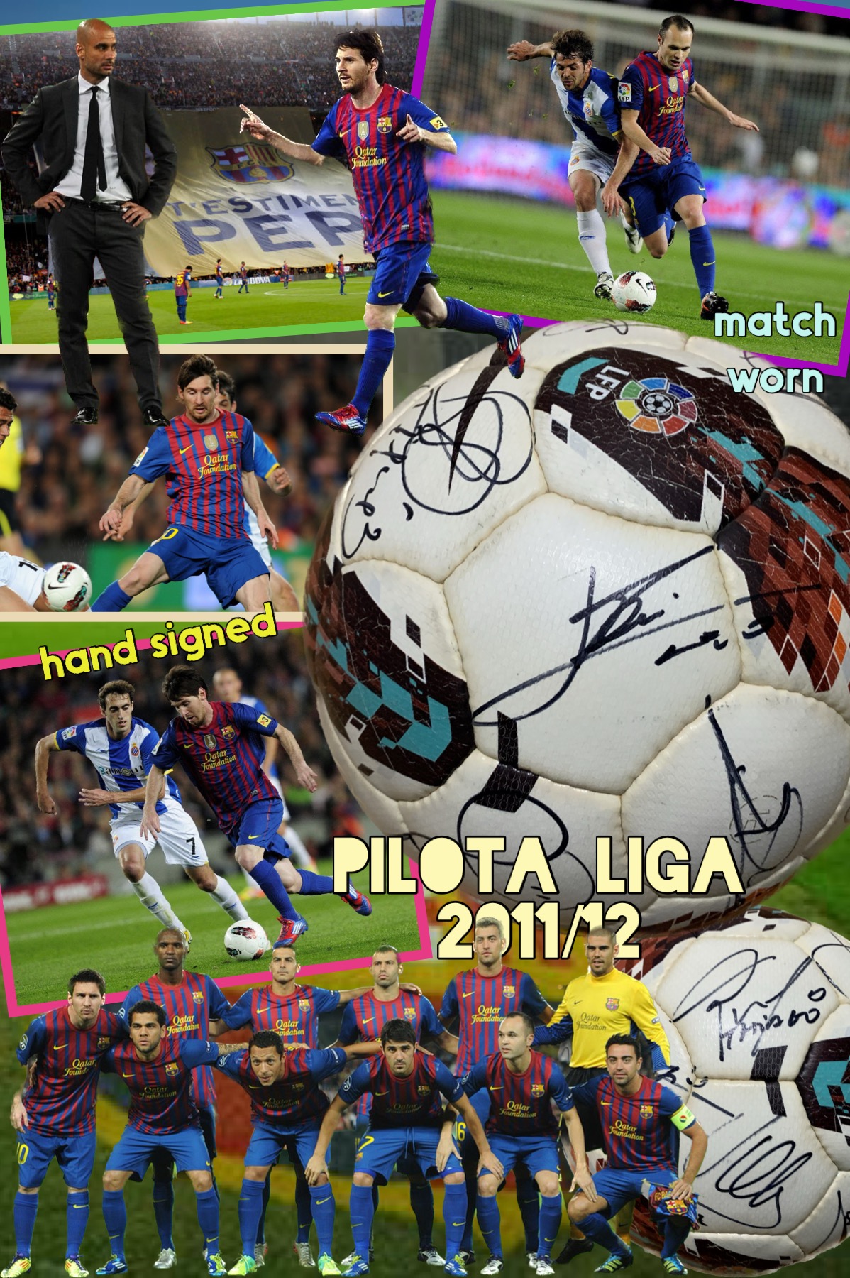 Pilota Liga 2011/2012 signada pels jugadors del Barça