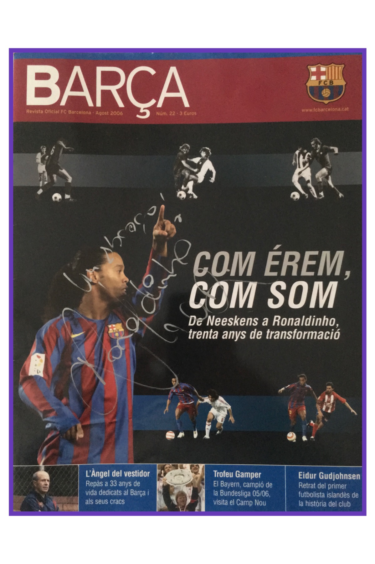Revista Barça signada der Ronaldinho 2006