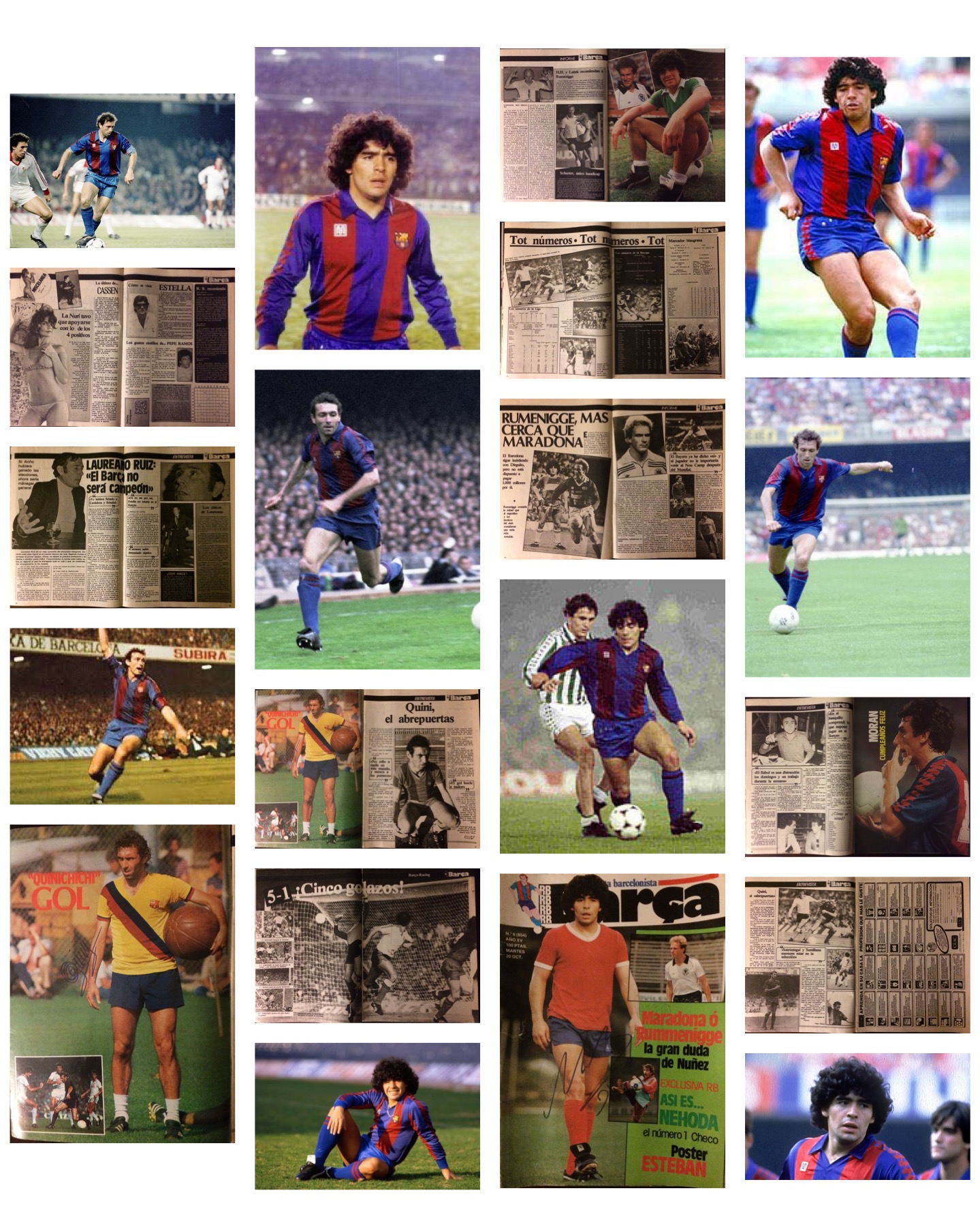 Revista Barça signada per Maradona i Quini 1.981