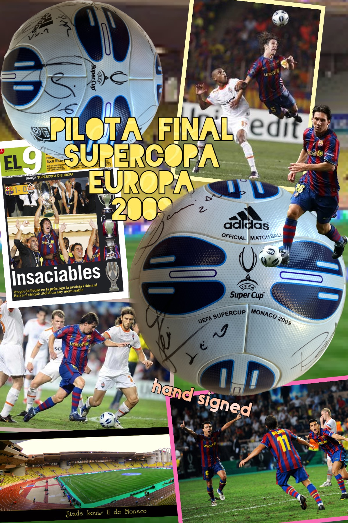 Pilota adidas Final Supercopa Europa signada jugadors Barça