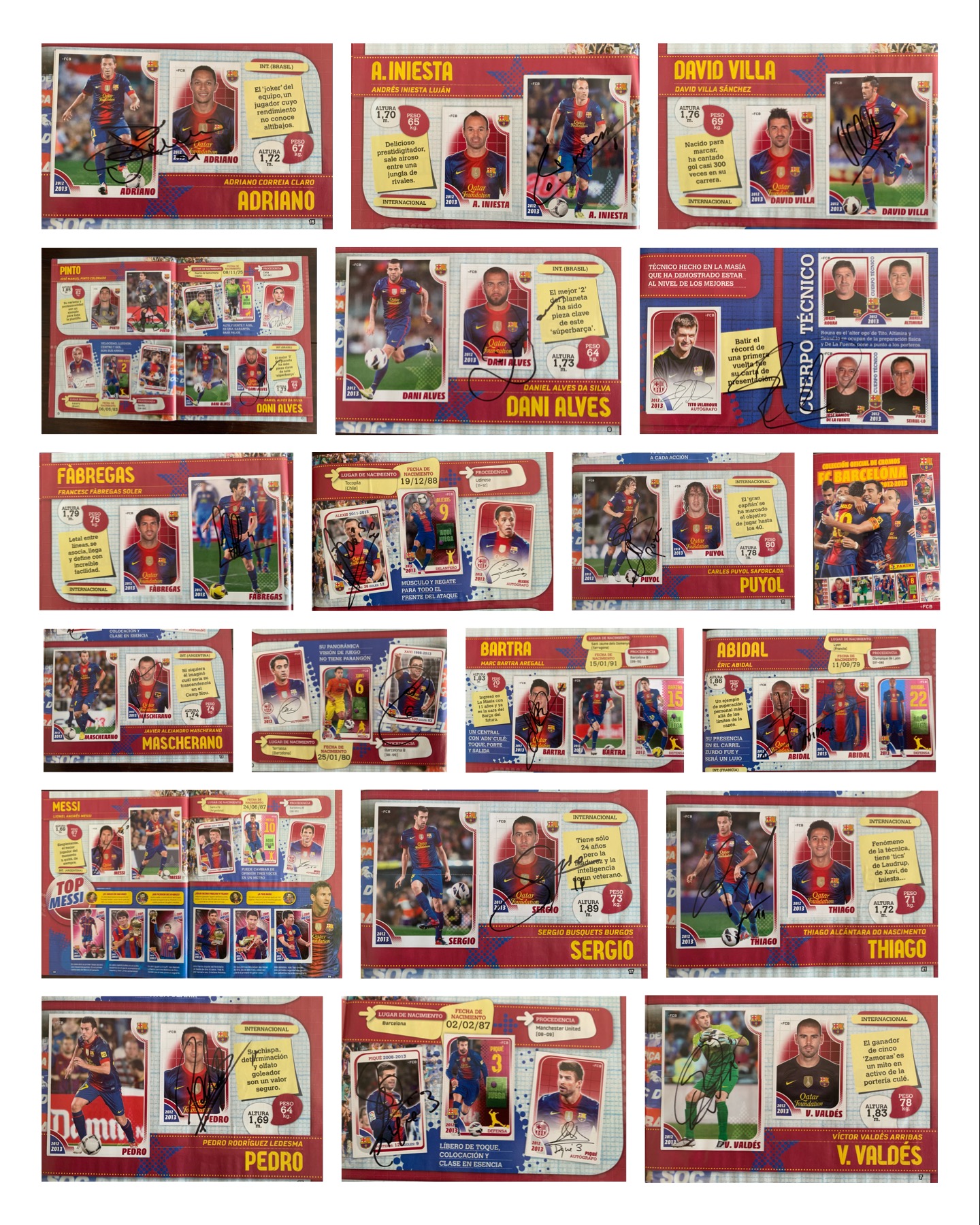Àlbum 2012-2013 signat pels jugadors FC Barcelona Panini