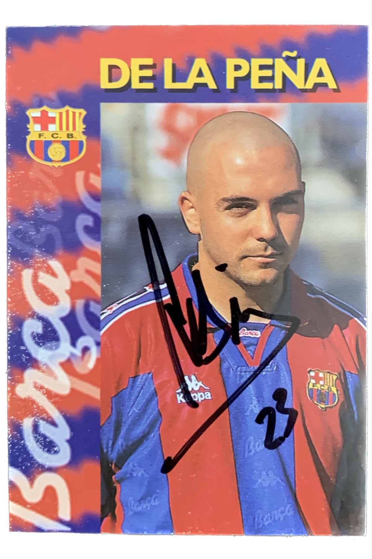 Àlbum de cromos F.C.Barcelona 1996-97 HAND SIGNED Ivan de la Peña firmat