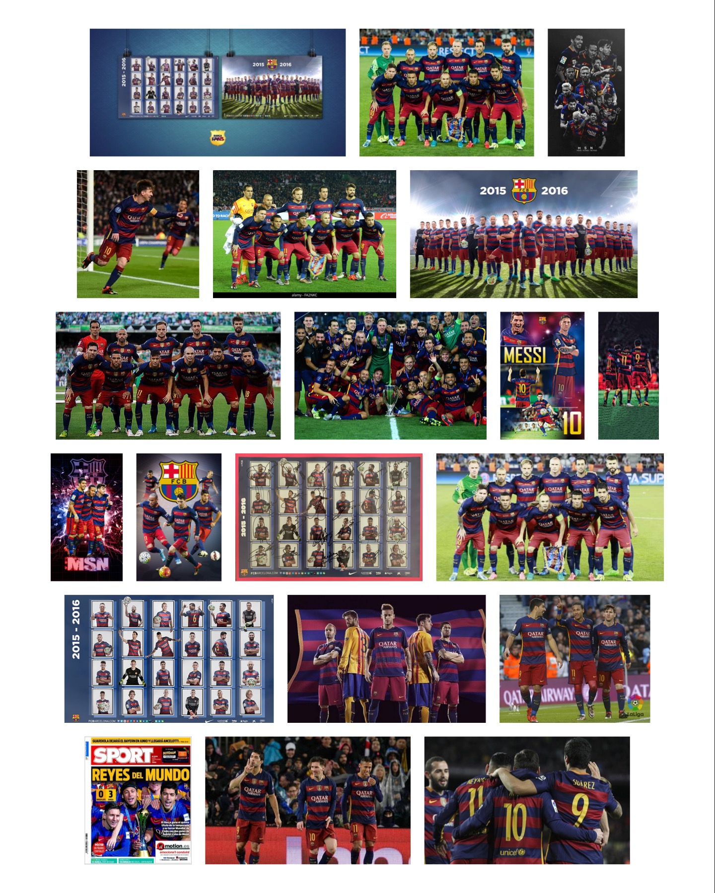 Pòster FCBarcelona 2015/16 signat pels jugadors del Barça