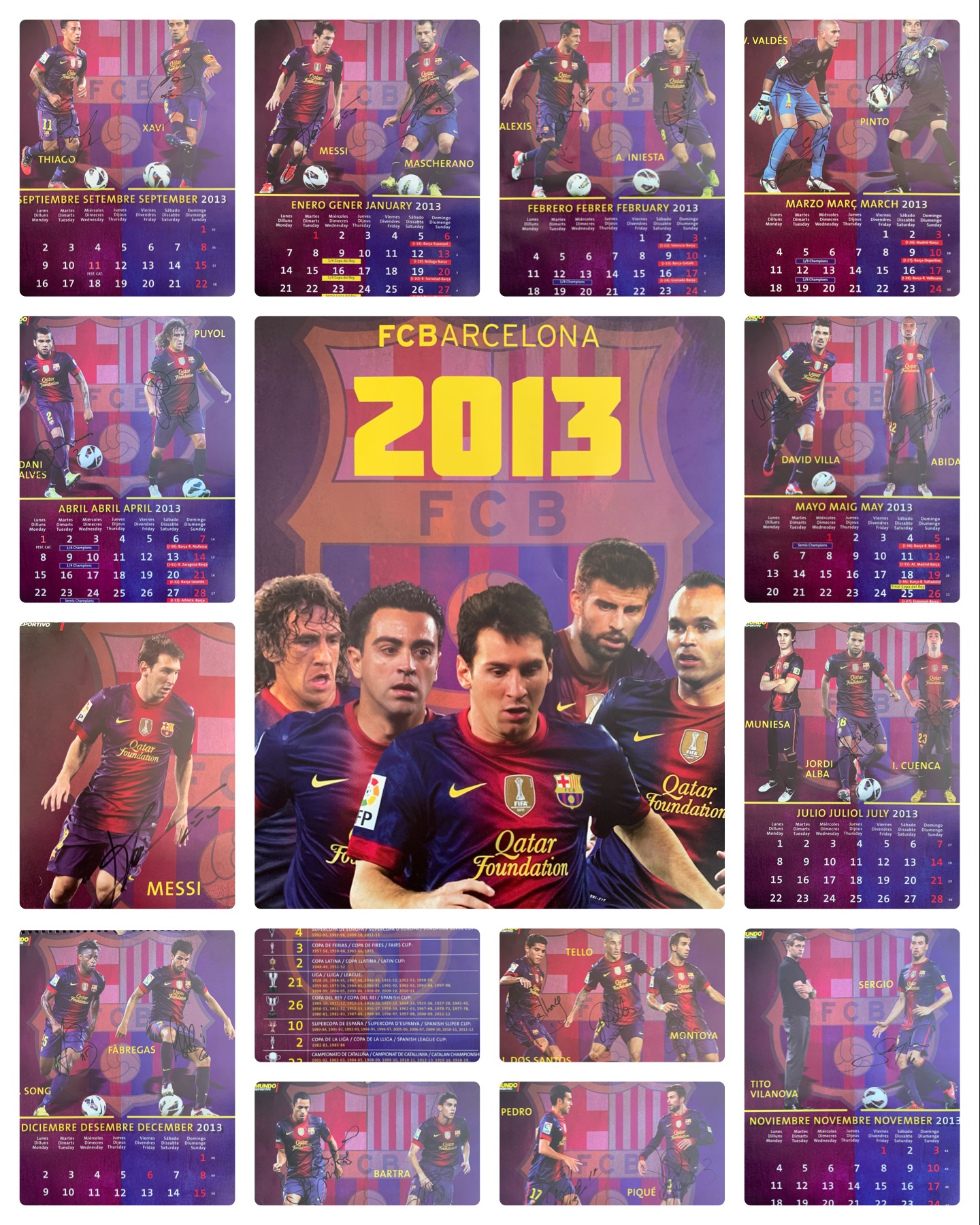 Calendari el Mundo Deportivo 2013 signat pels jugadors del FC Barcelona