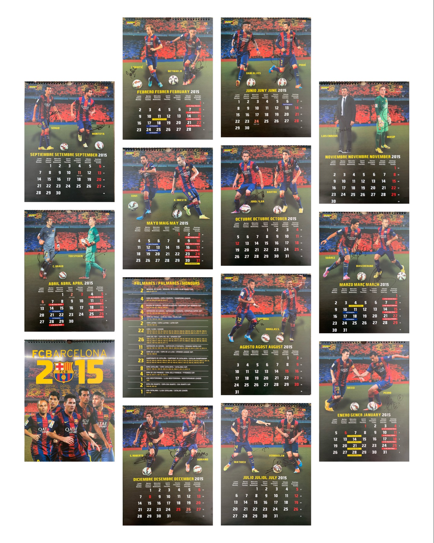 Calendari el Mundo Deportivo 2015 signat pels jugadors del FC Barcelona