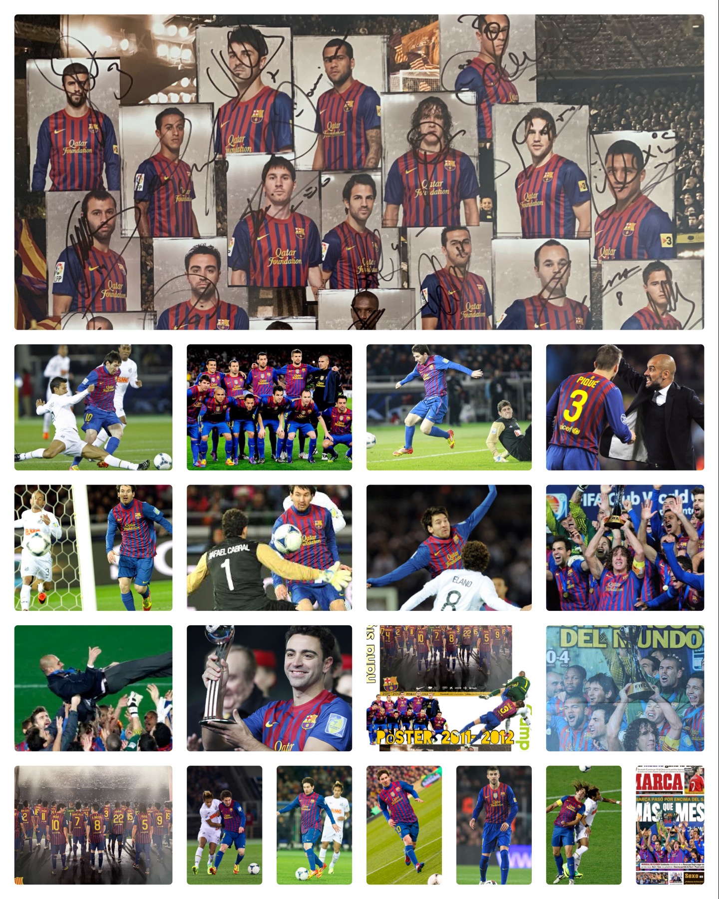 Pòster FC Barcelona 2011-2012 signat pels jugadors