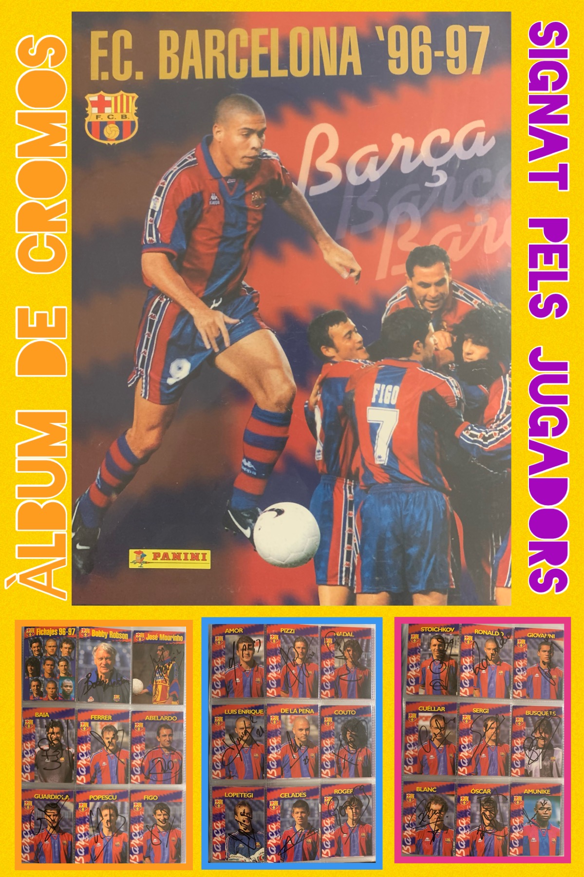Àlbum de cromos F.C.Barcelona 1996-97 HAND SIGNED